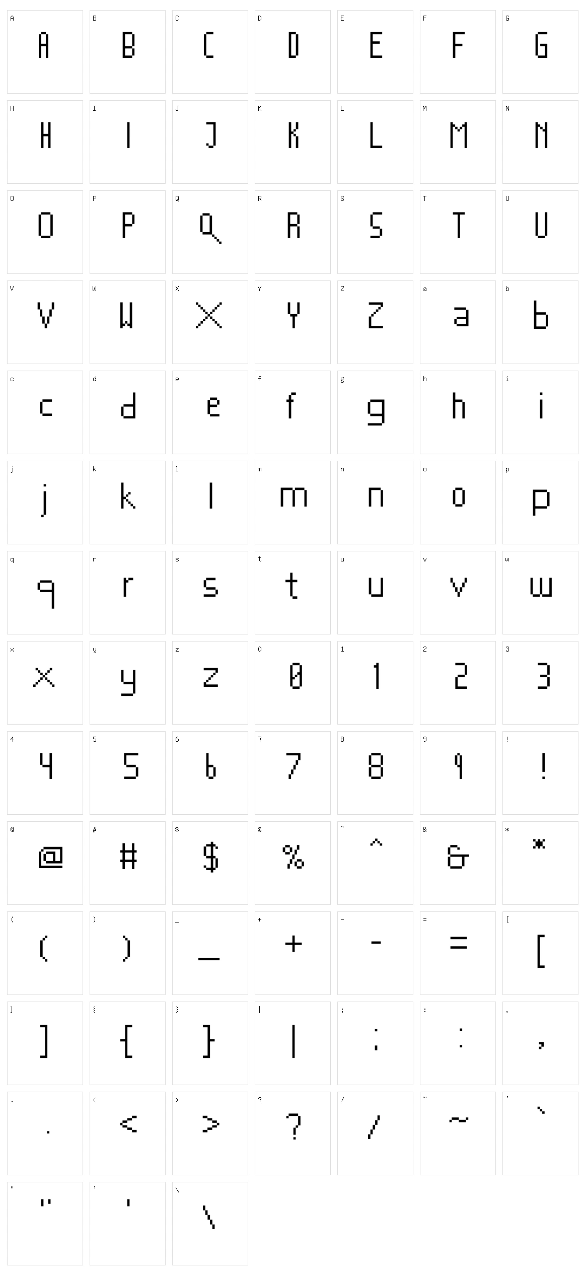 Mushroomfont2 Character Set