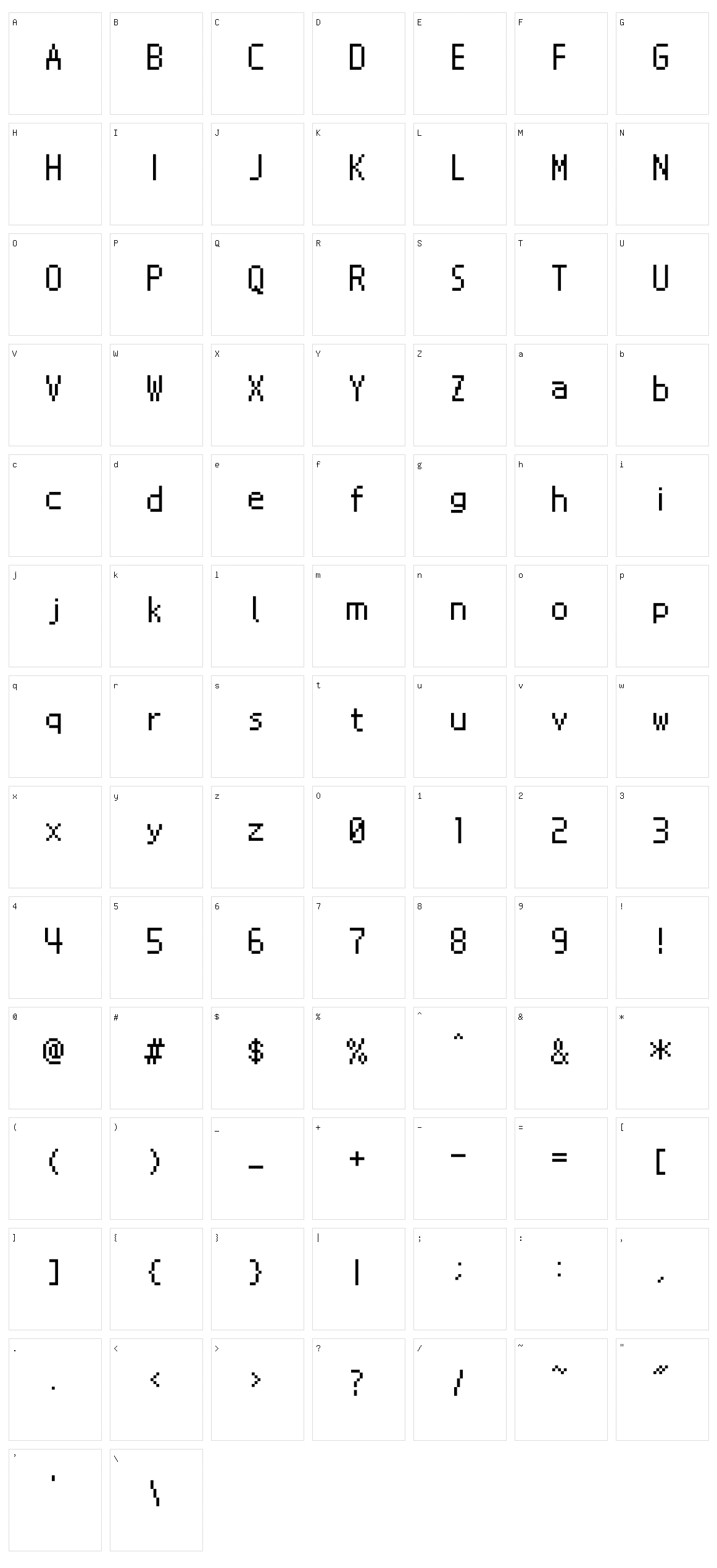 NDS Bios Character Set