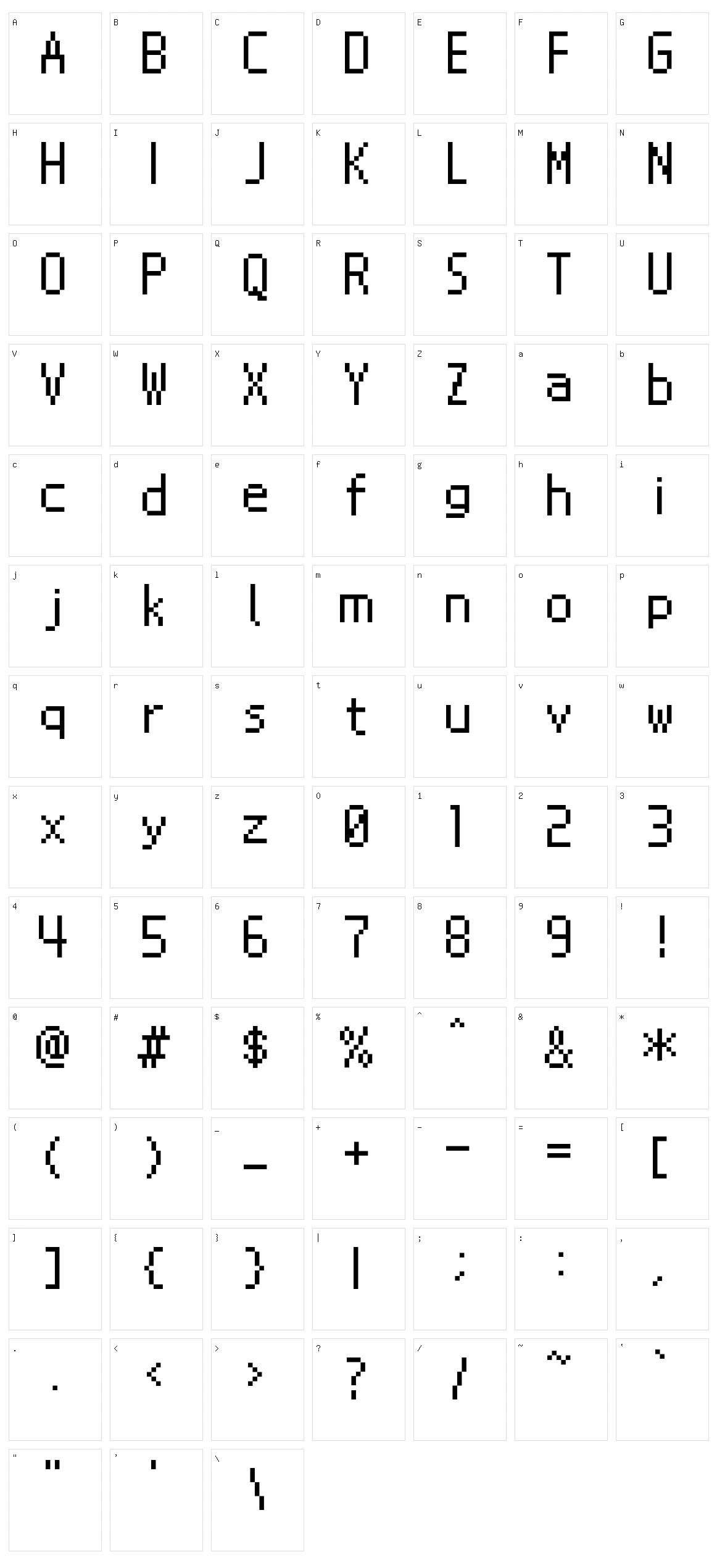 NDS12 Character Set