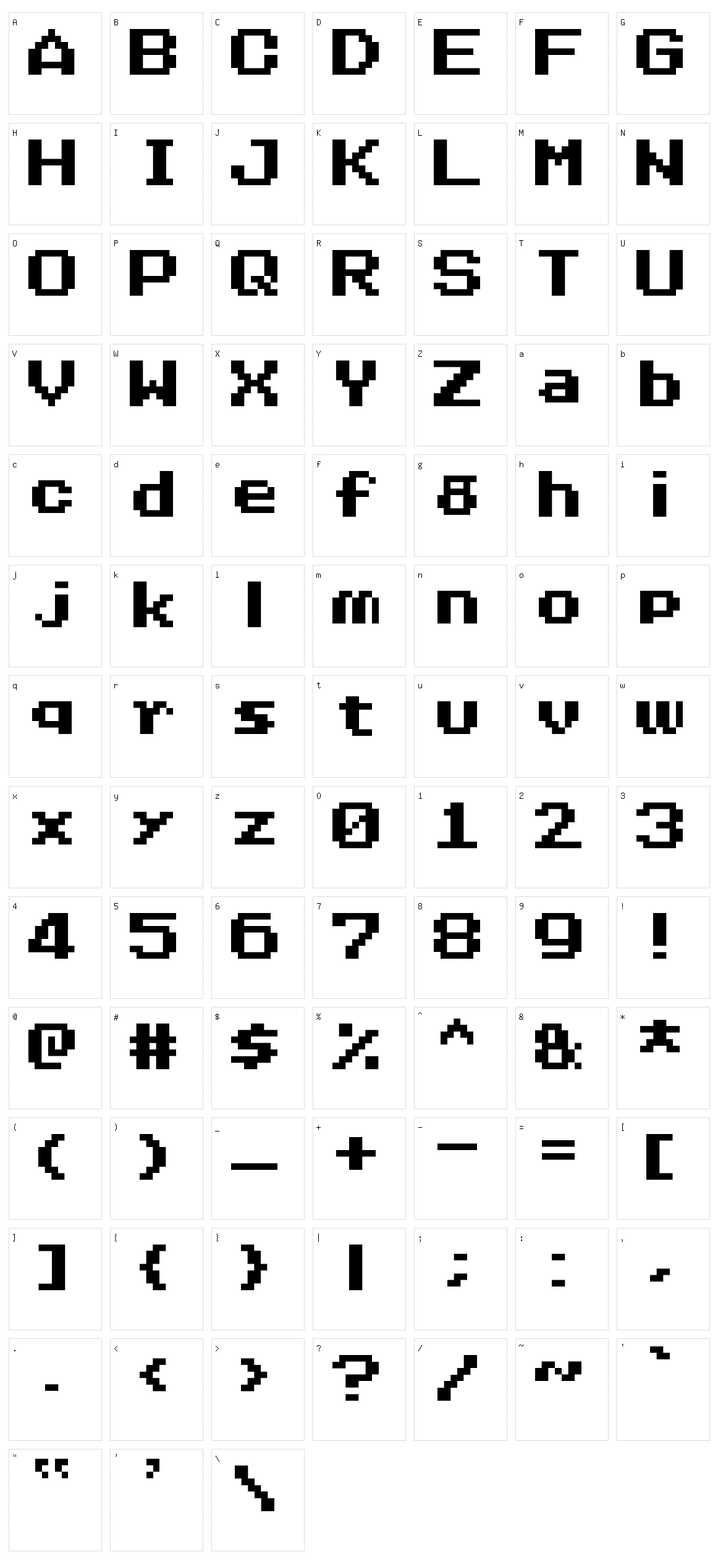 Nineteen Eighty Seven Character Set