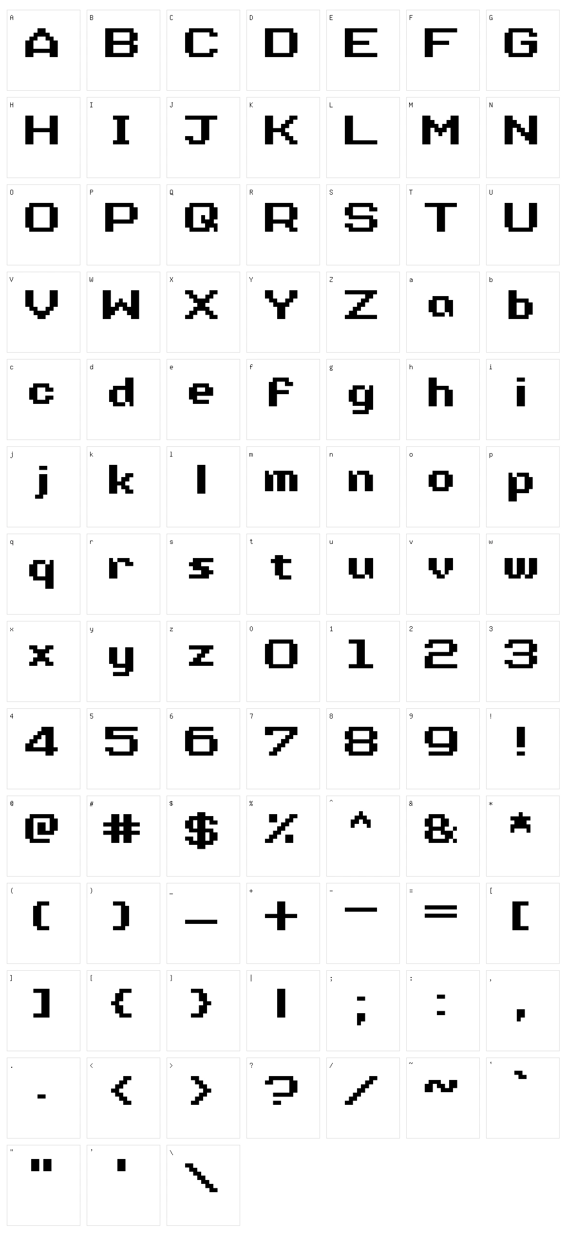 Nineteen Ninety Seven Character Set