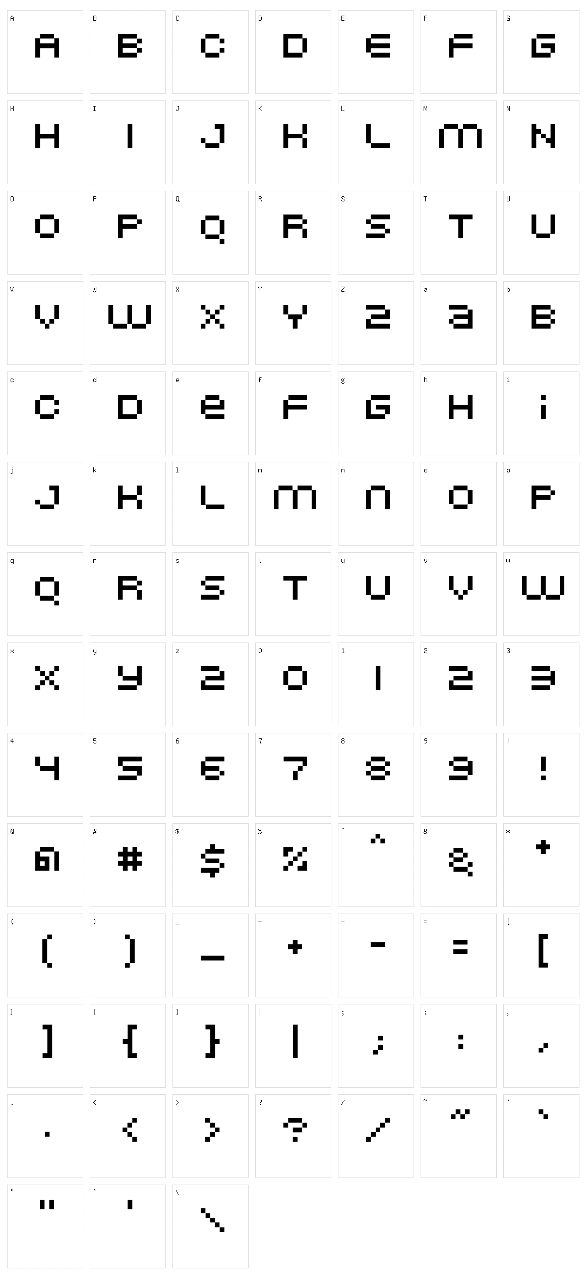 Nominal 5 Character Set