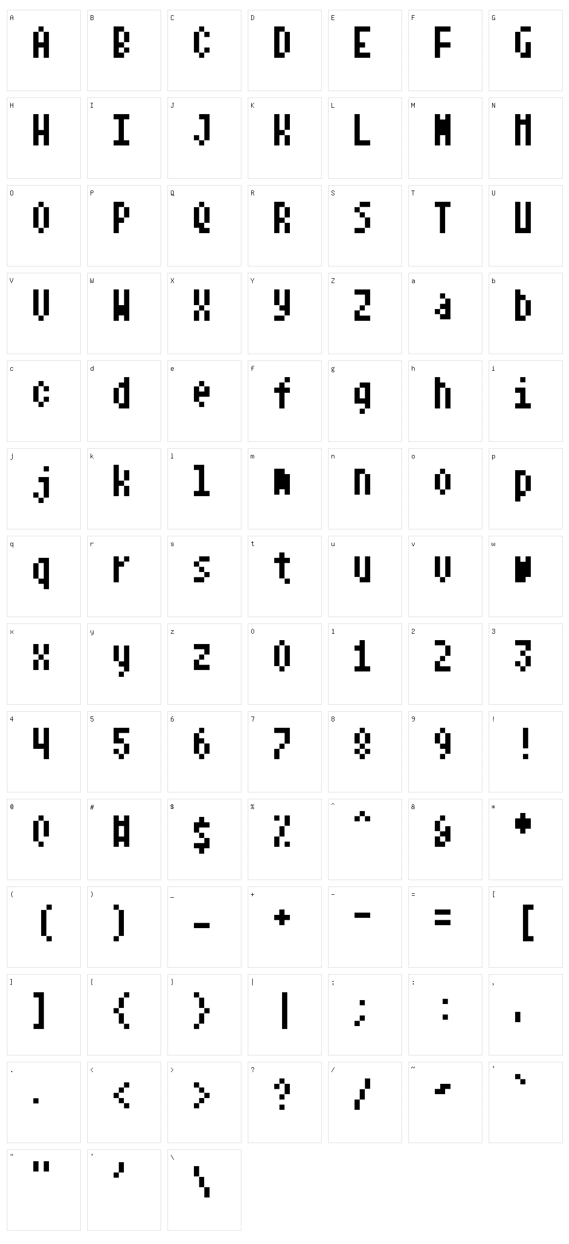 Notalot18 Character Set