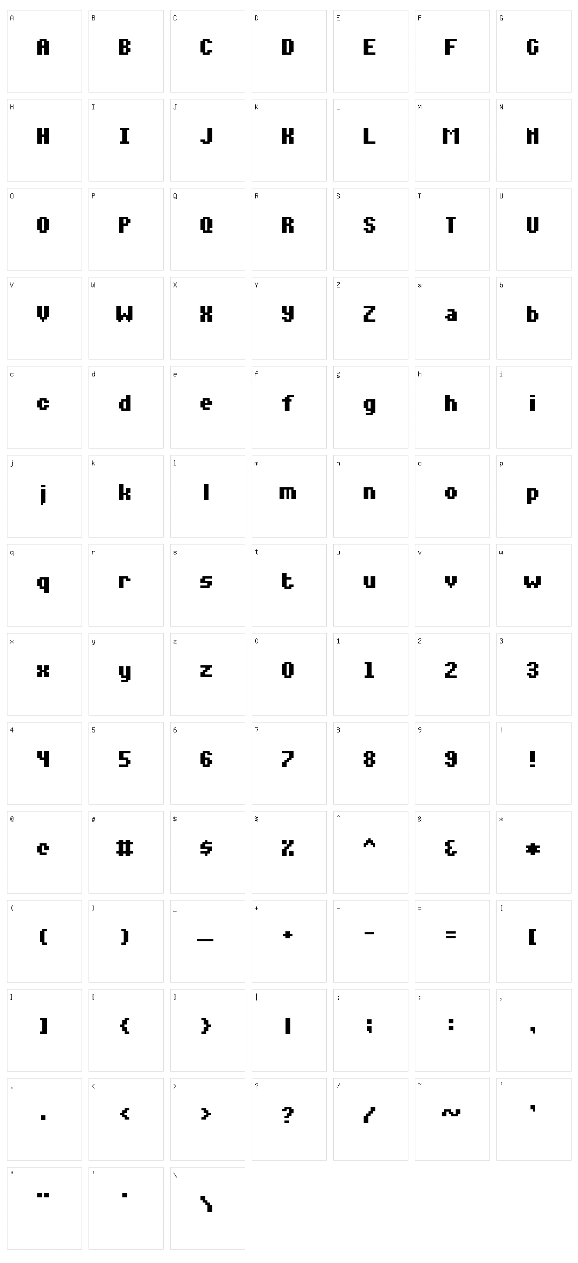 Notalot35 Character Set
