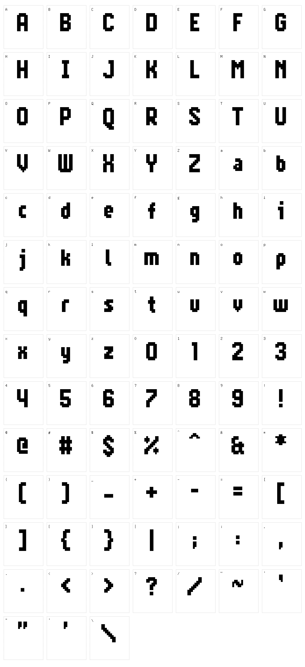 Notalot60 Character Set