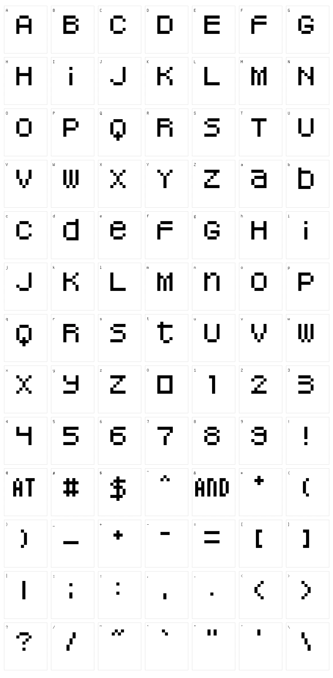 Omega Pixel Biform Character Set