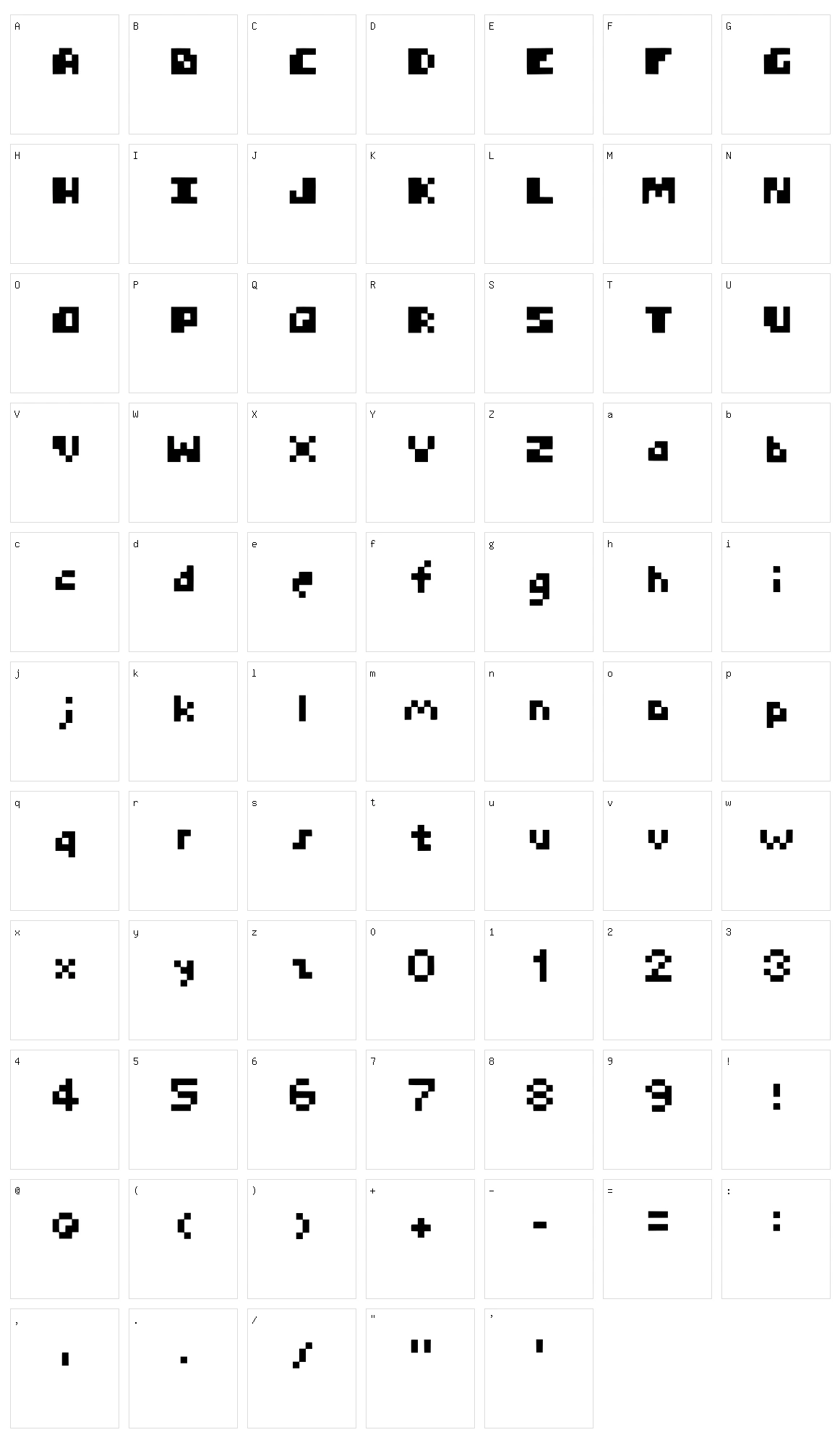 Pcsterry Character Set