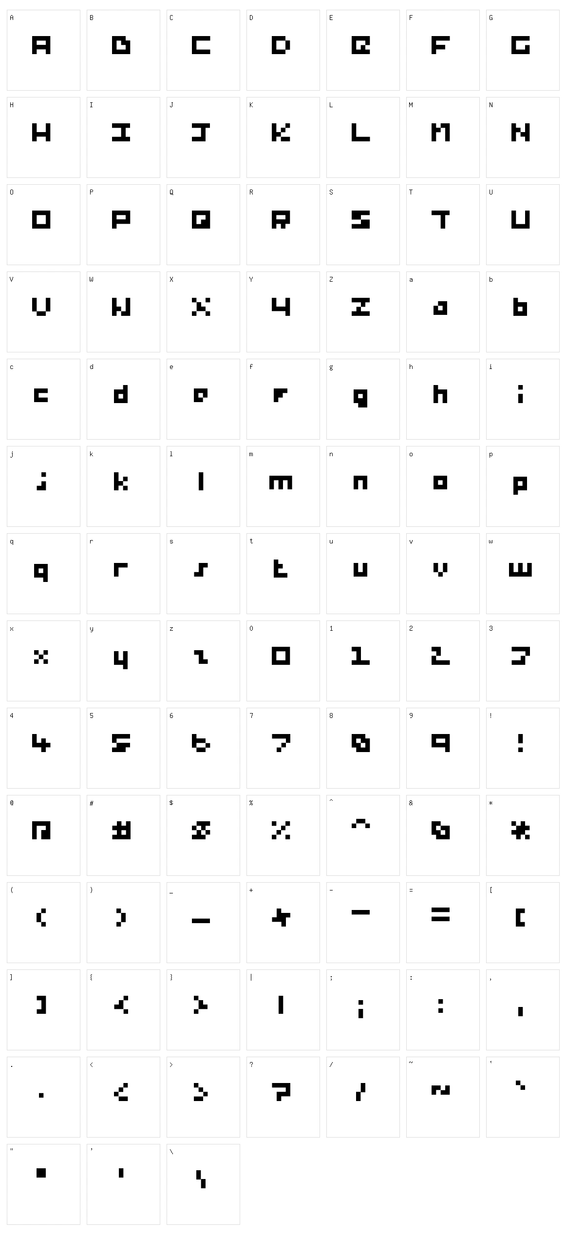 Percy Pixel Character Set