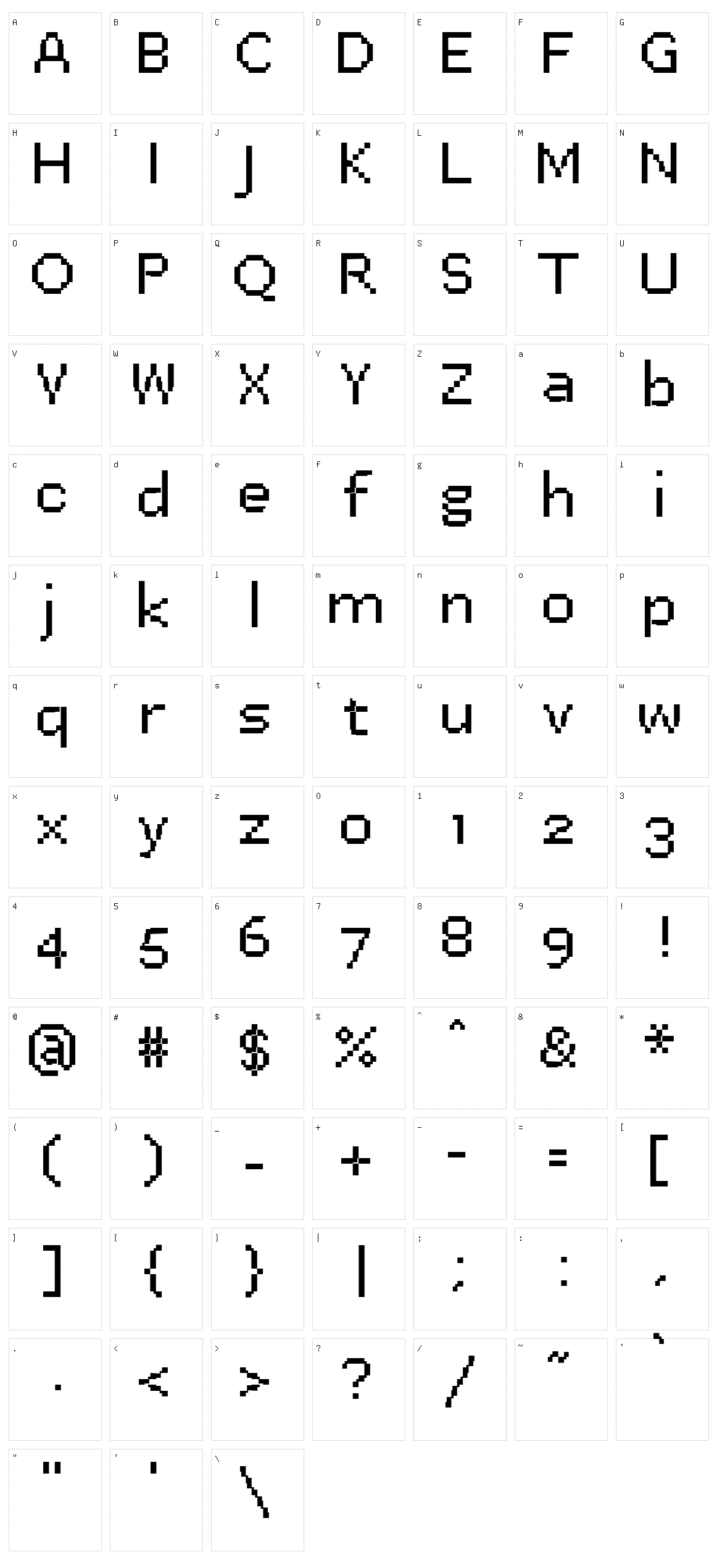 PF Easta Seven Character Set