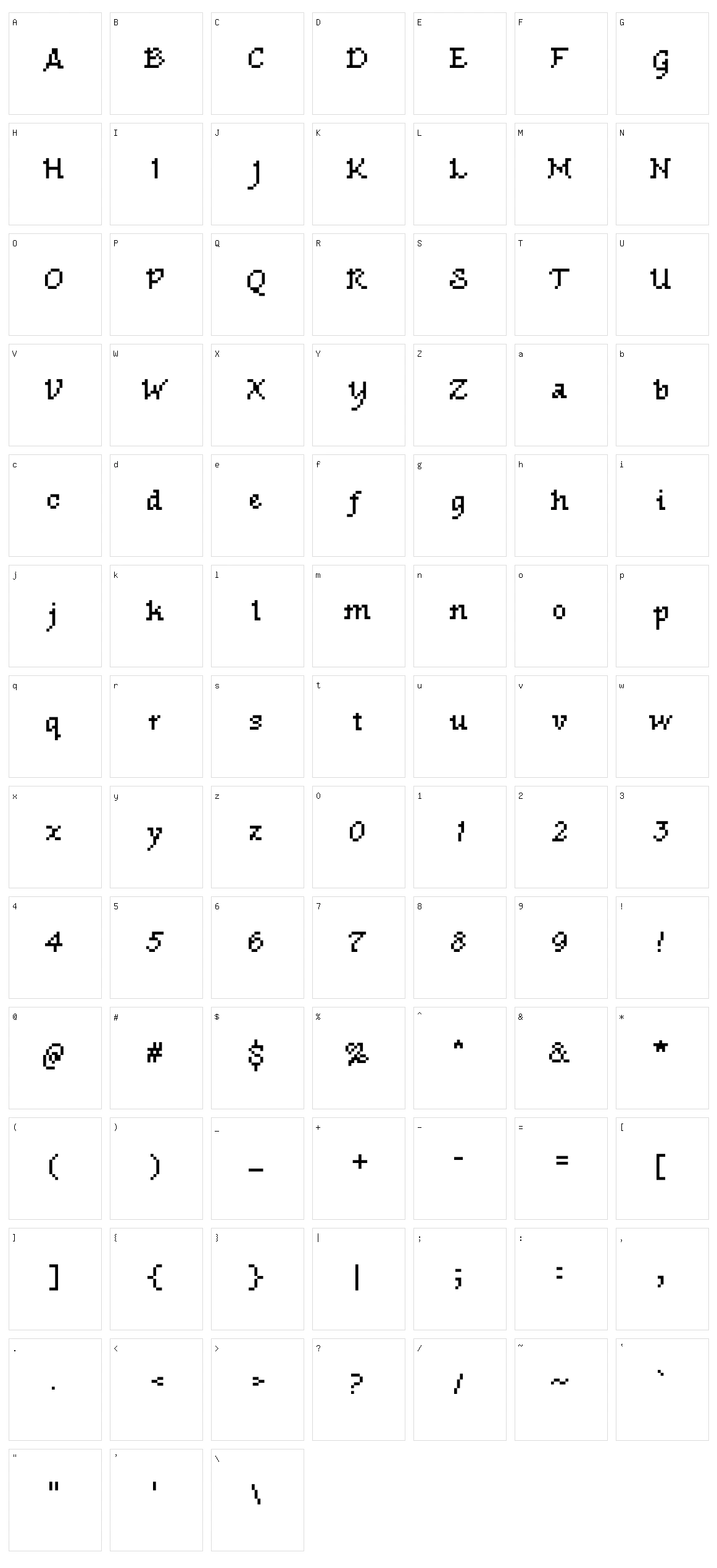 Piacevoli Character Set