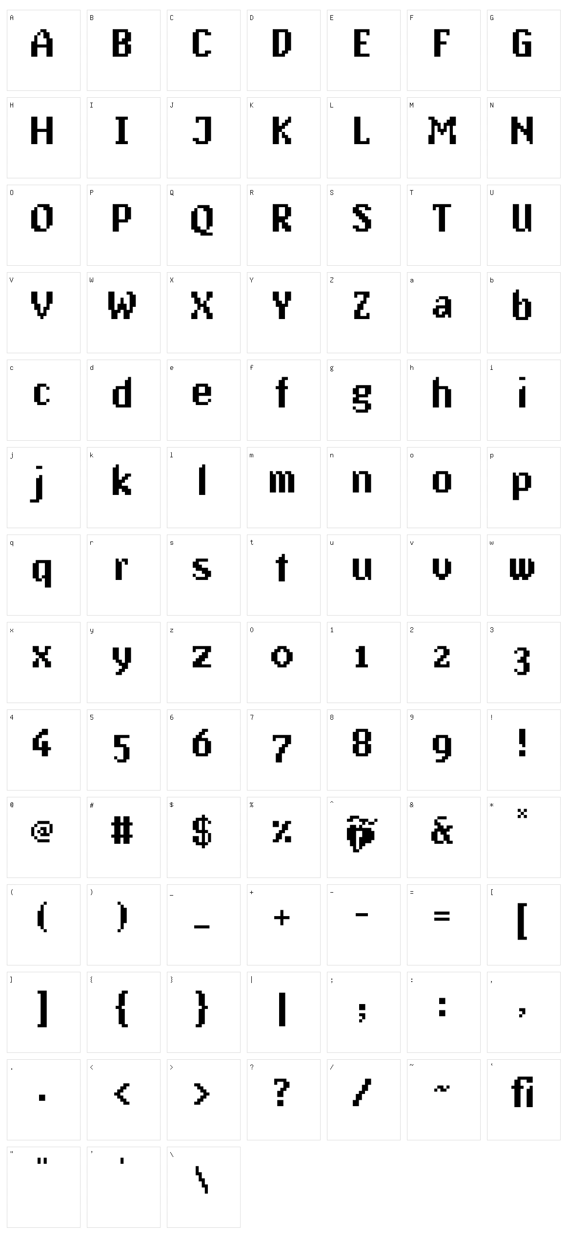 PixAntiqua Character Set