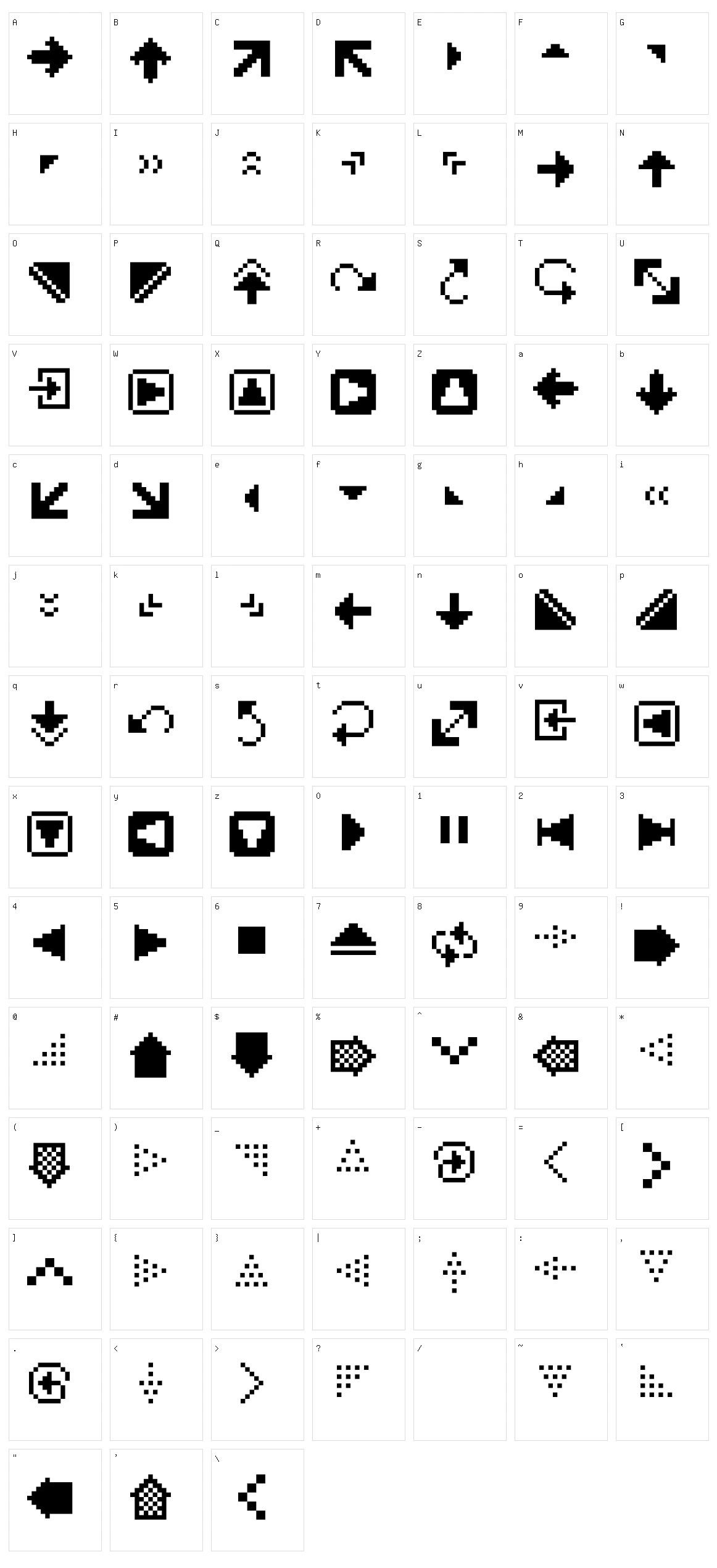 PixArrows Character Set