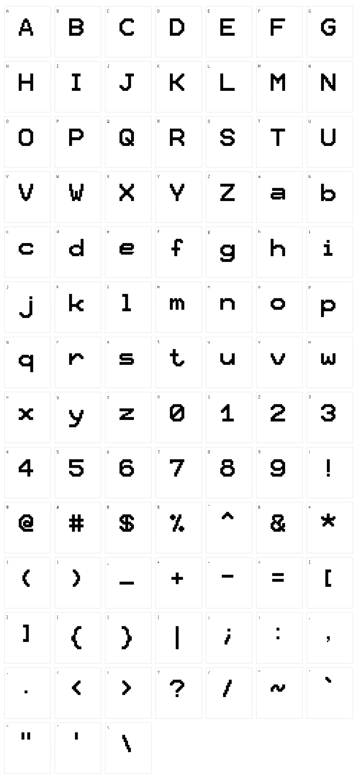 Pixel 12x10 Character Set