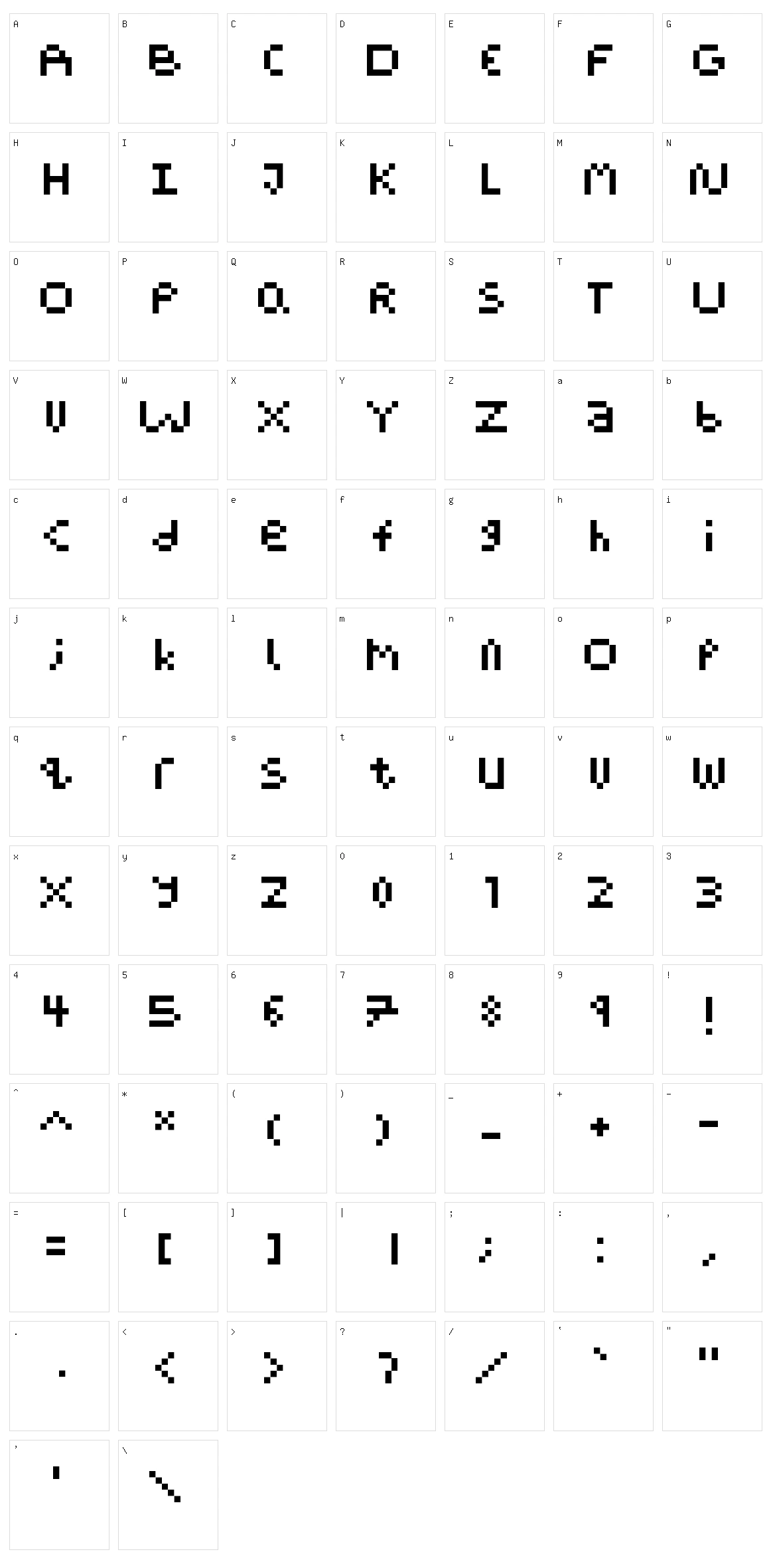 Pixel Block BB Character Set