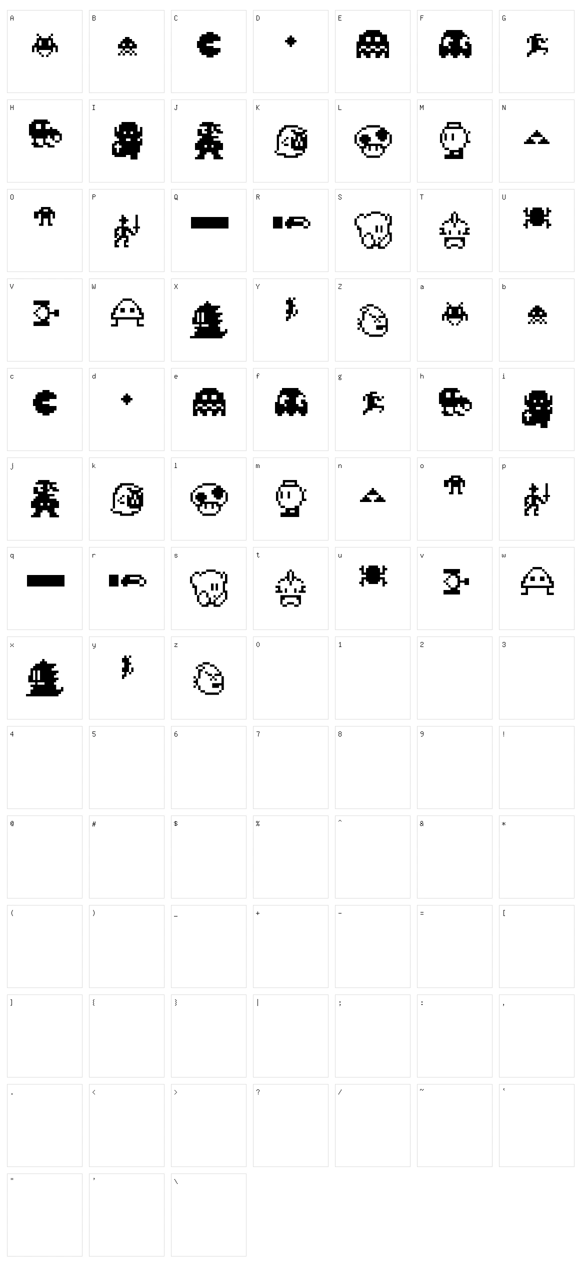 Pixel Charas Character Set