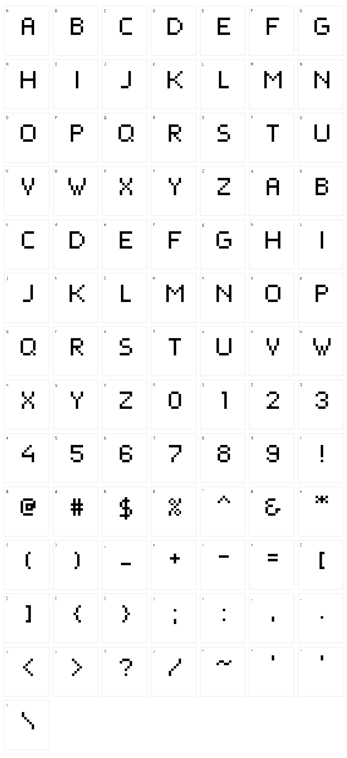 Pixel Force Character Set