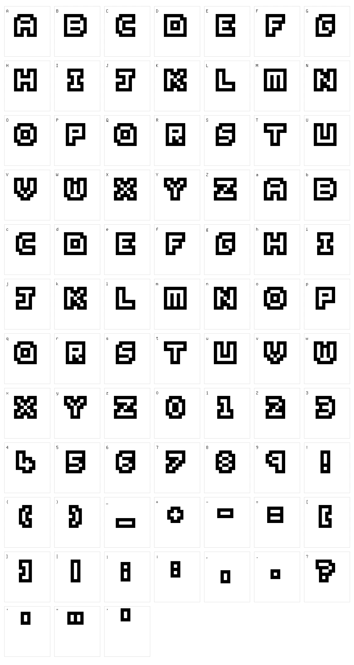 Pixel Inversions Character Set