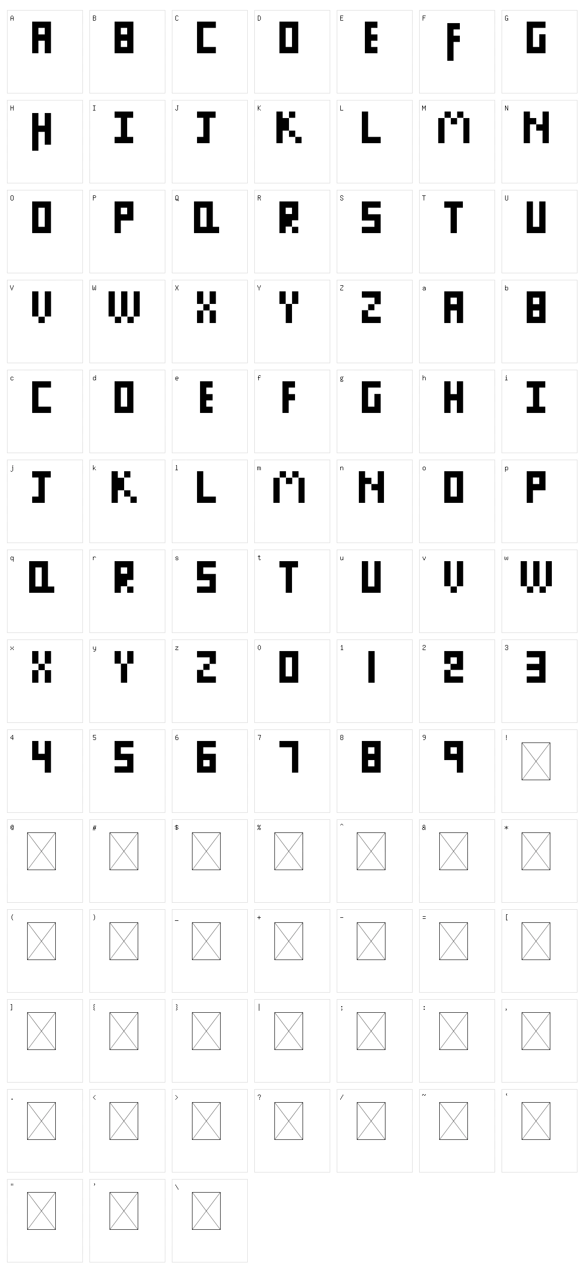 Pixel Letters Character Set