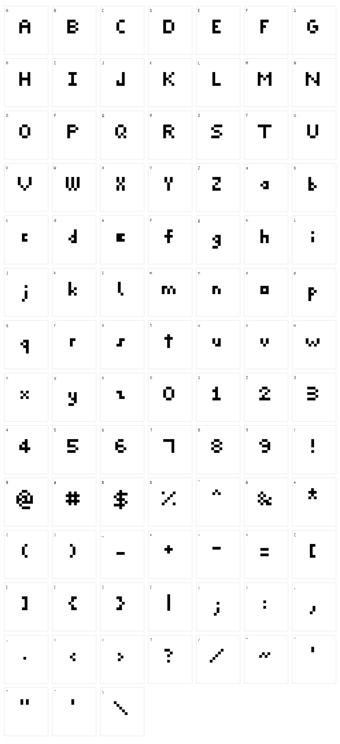 Pixel Madness Character Set