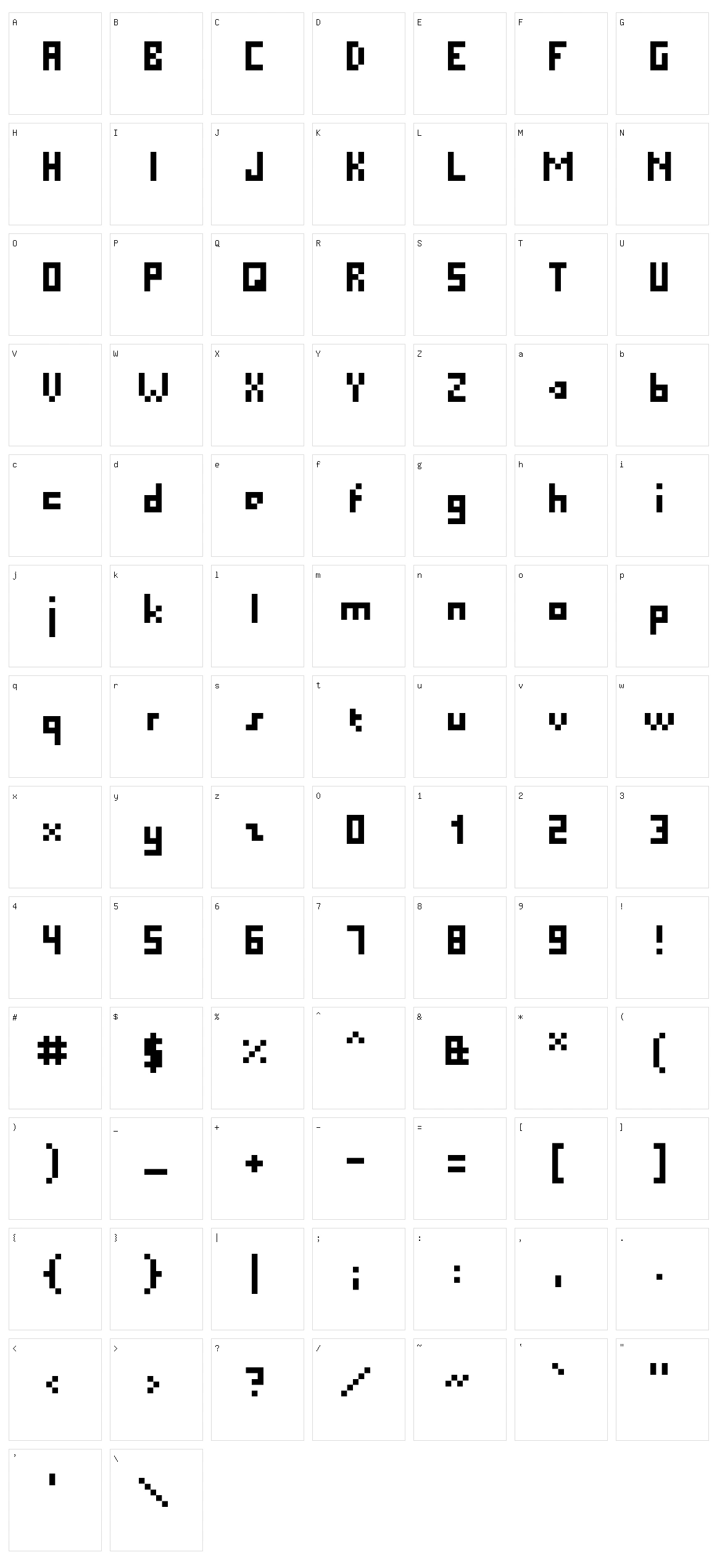 Pixel Millennium Character Set