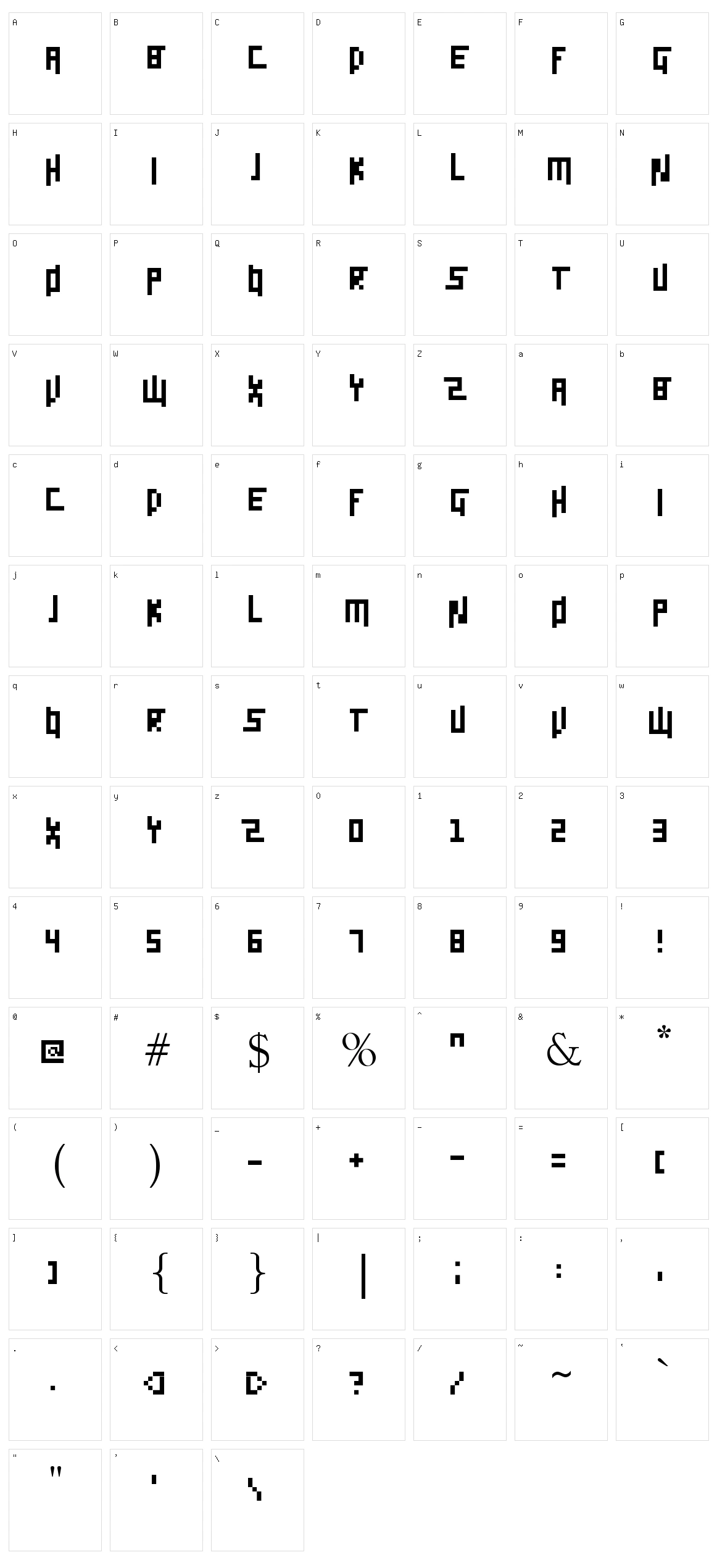 Pixel Siggy Character Set
