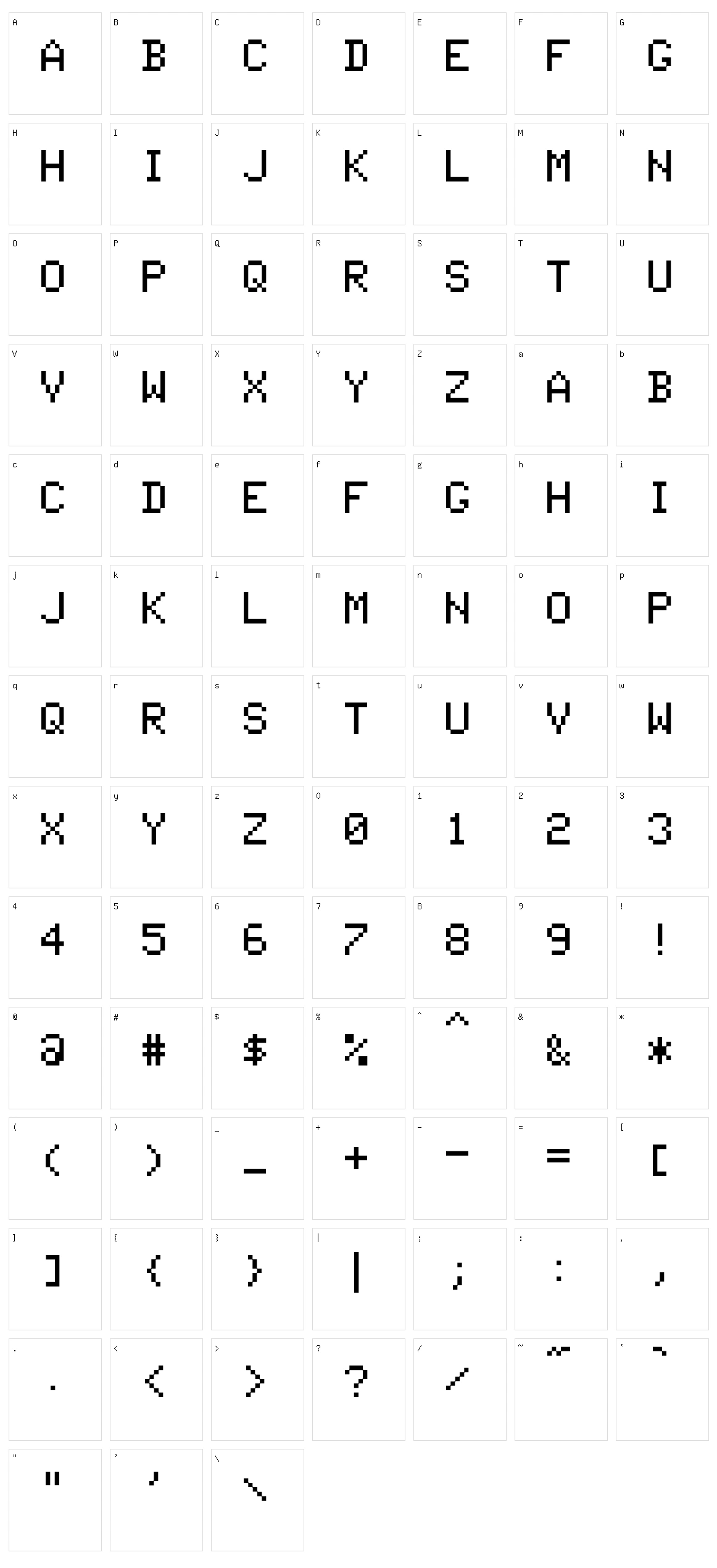 Pixel Tandysoft Character Set