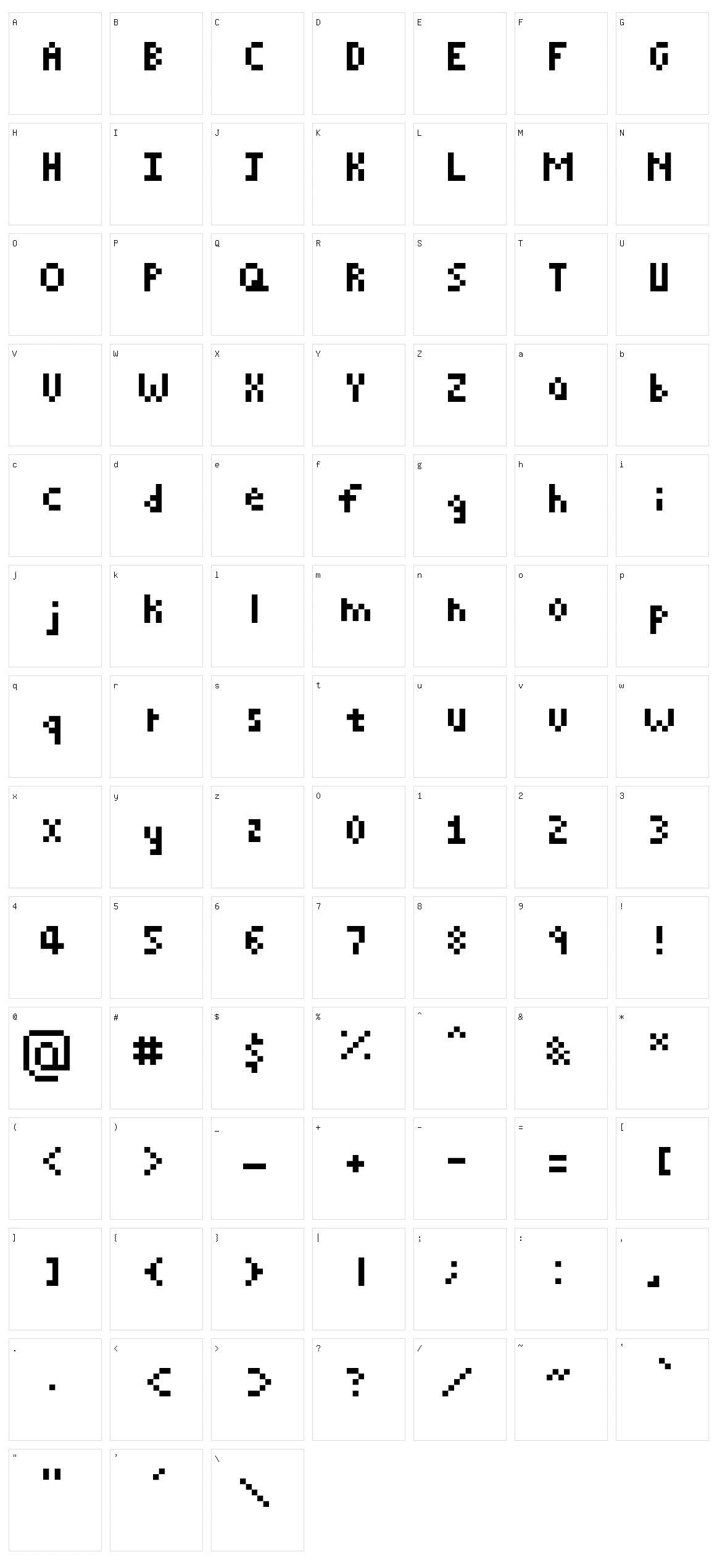 Pixelated Character Set