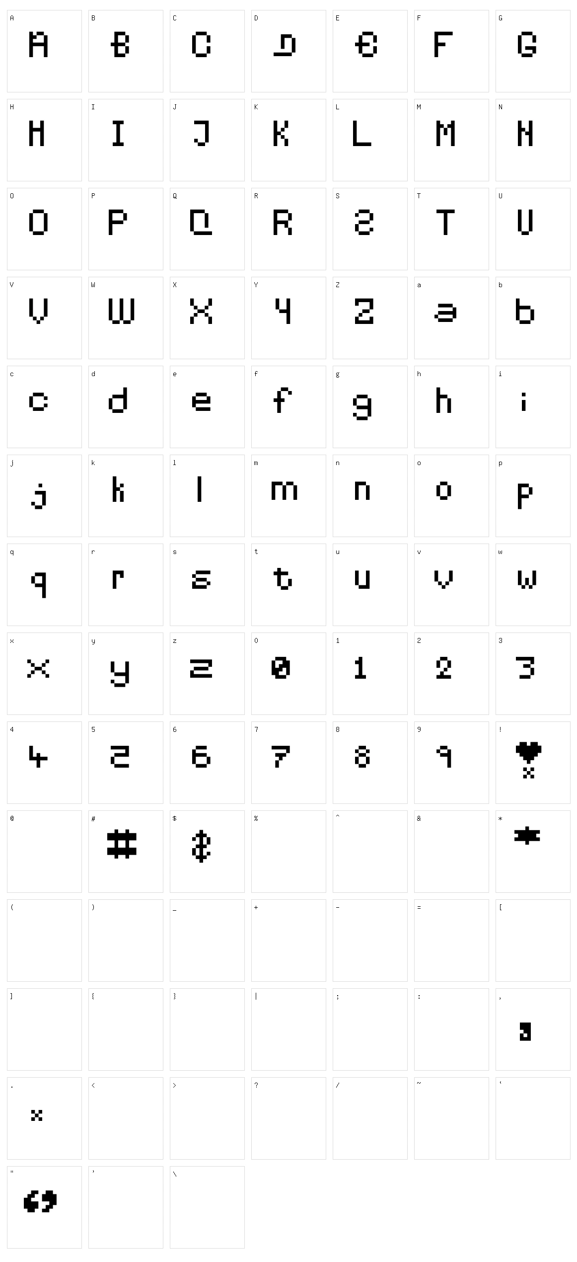Pixelates Character Set