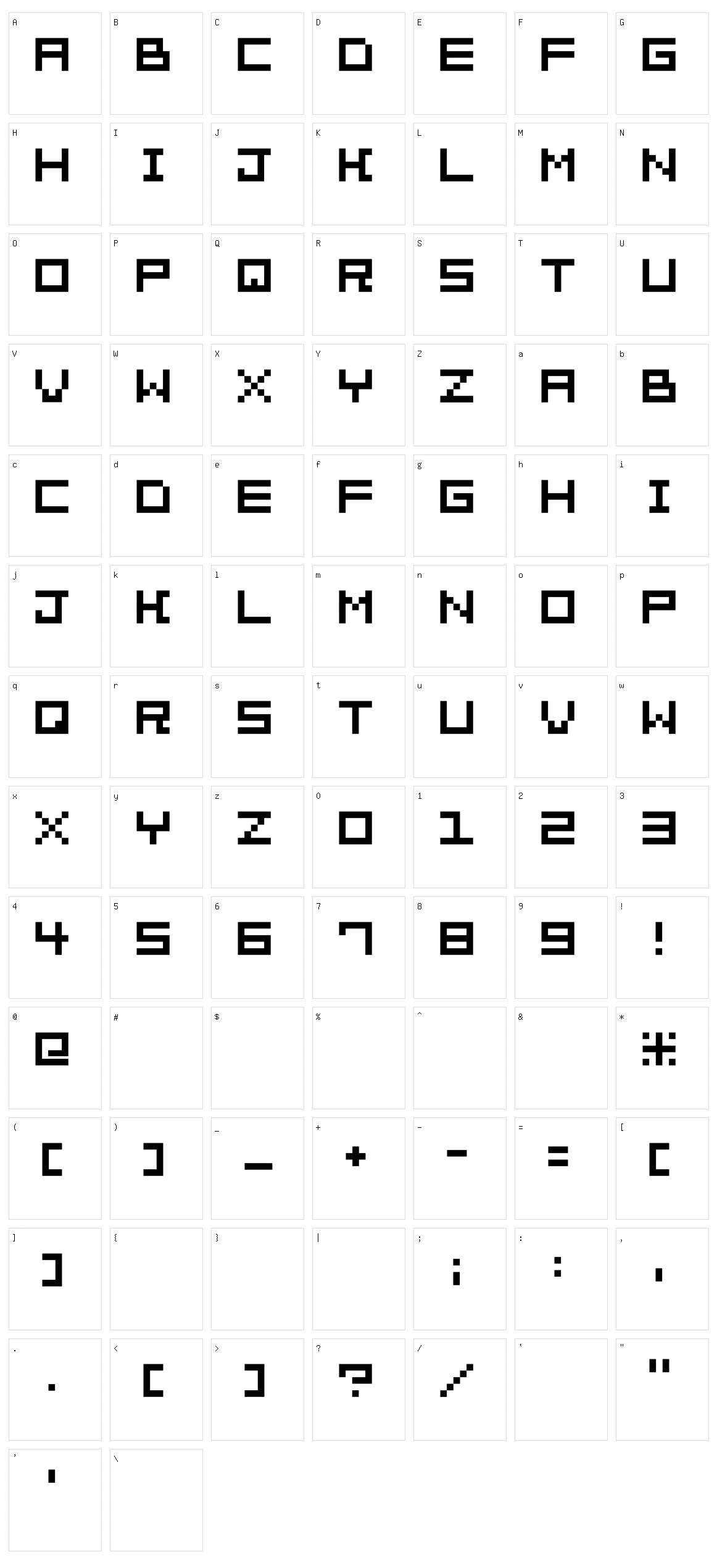 Pixelation Character Set