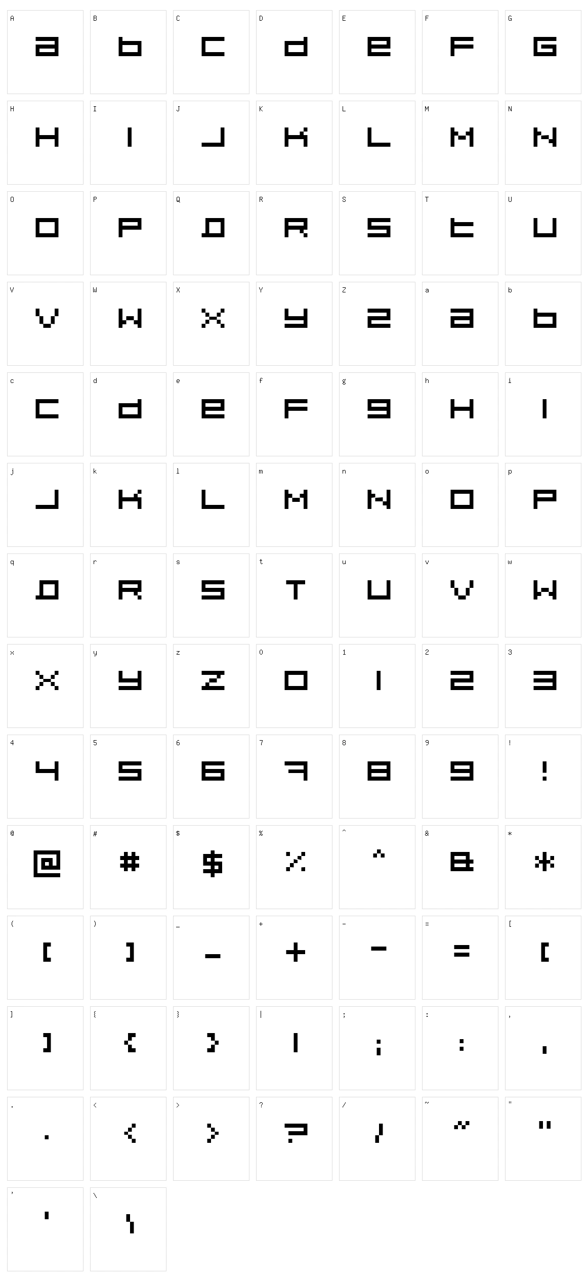 Pixeldust Character Set