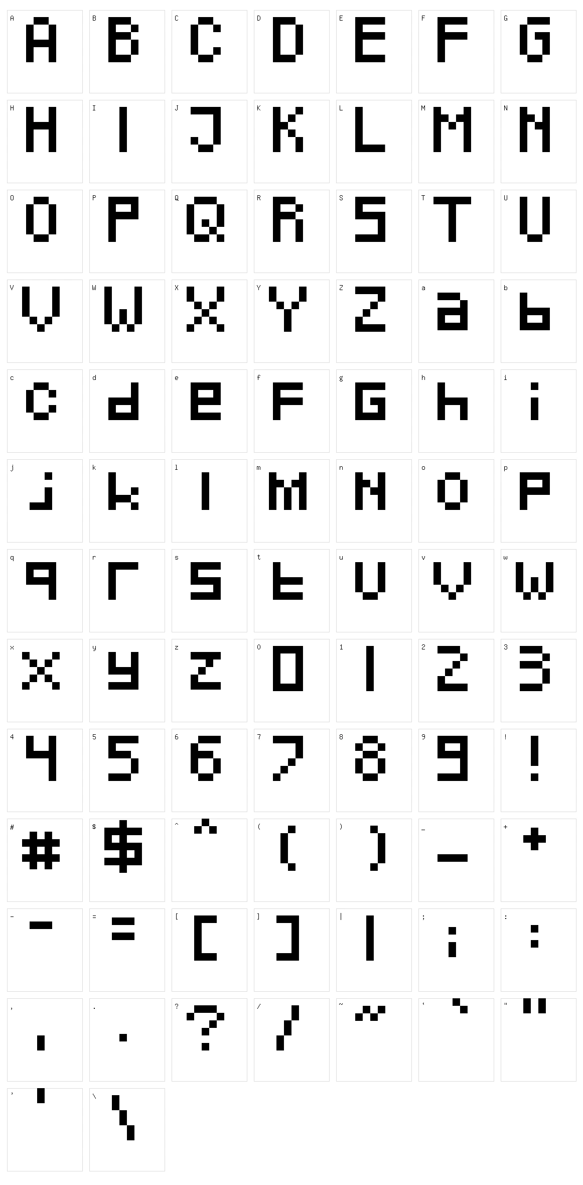 Pixeled Character Set