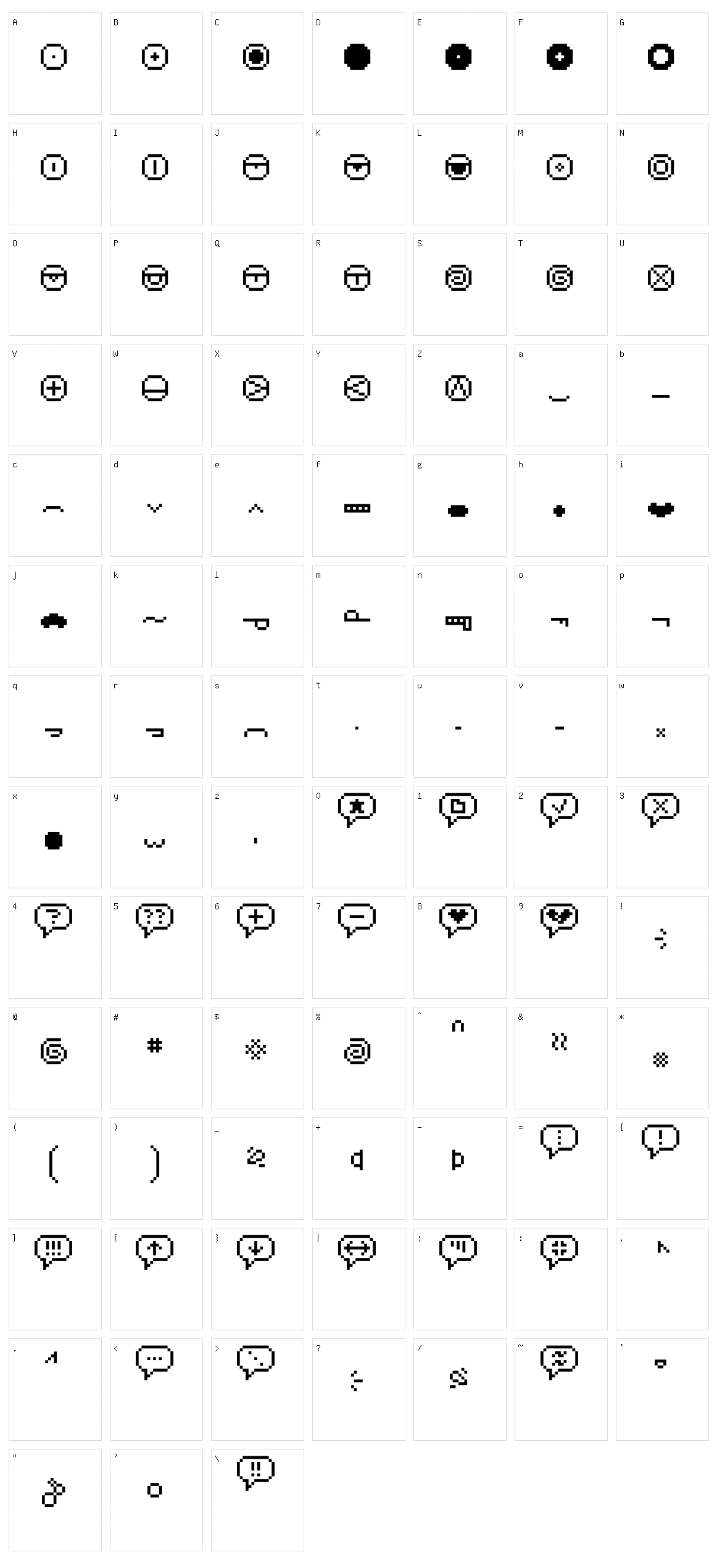 Pixelface Character Set