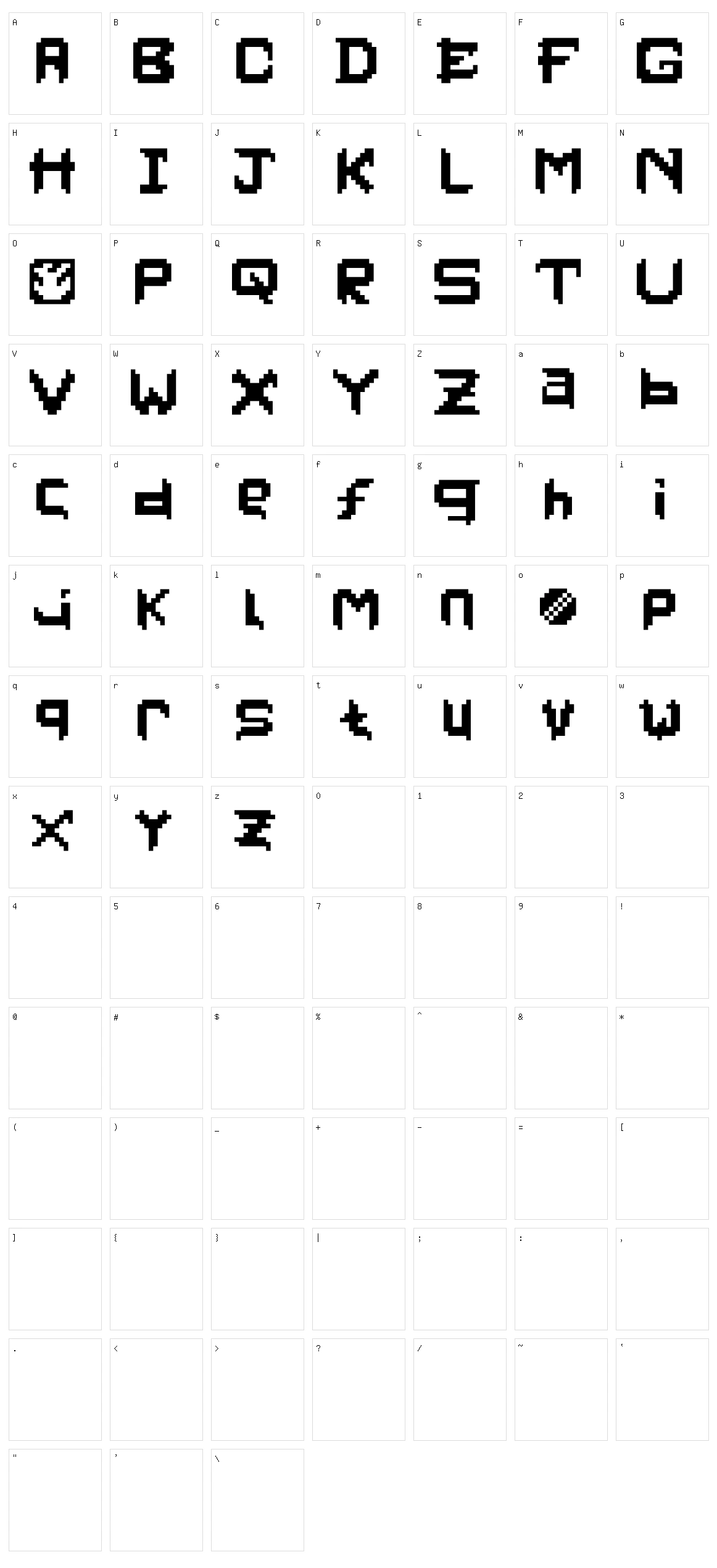 PixelFaceOnFire Character Set