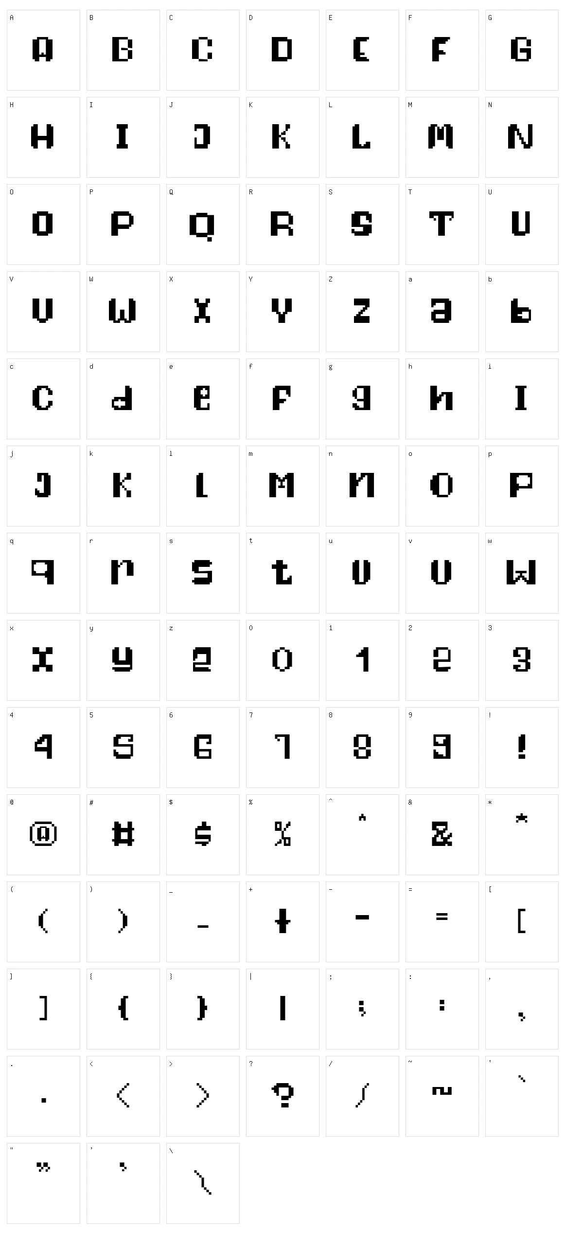 Pixelfy Character Set