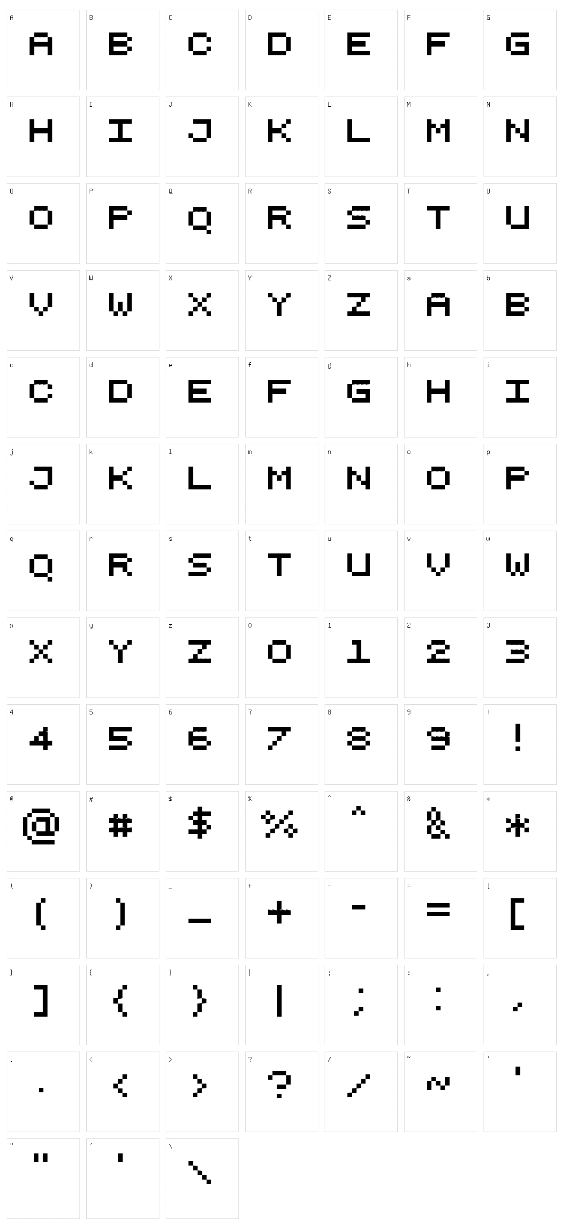 Pixelicious Character Set