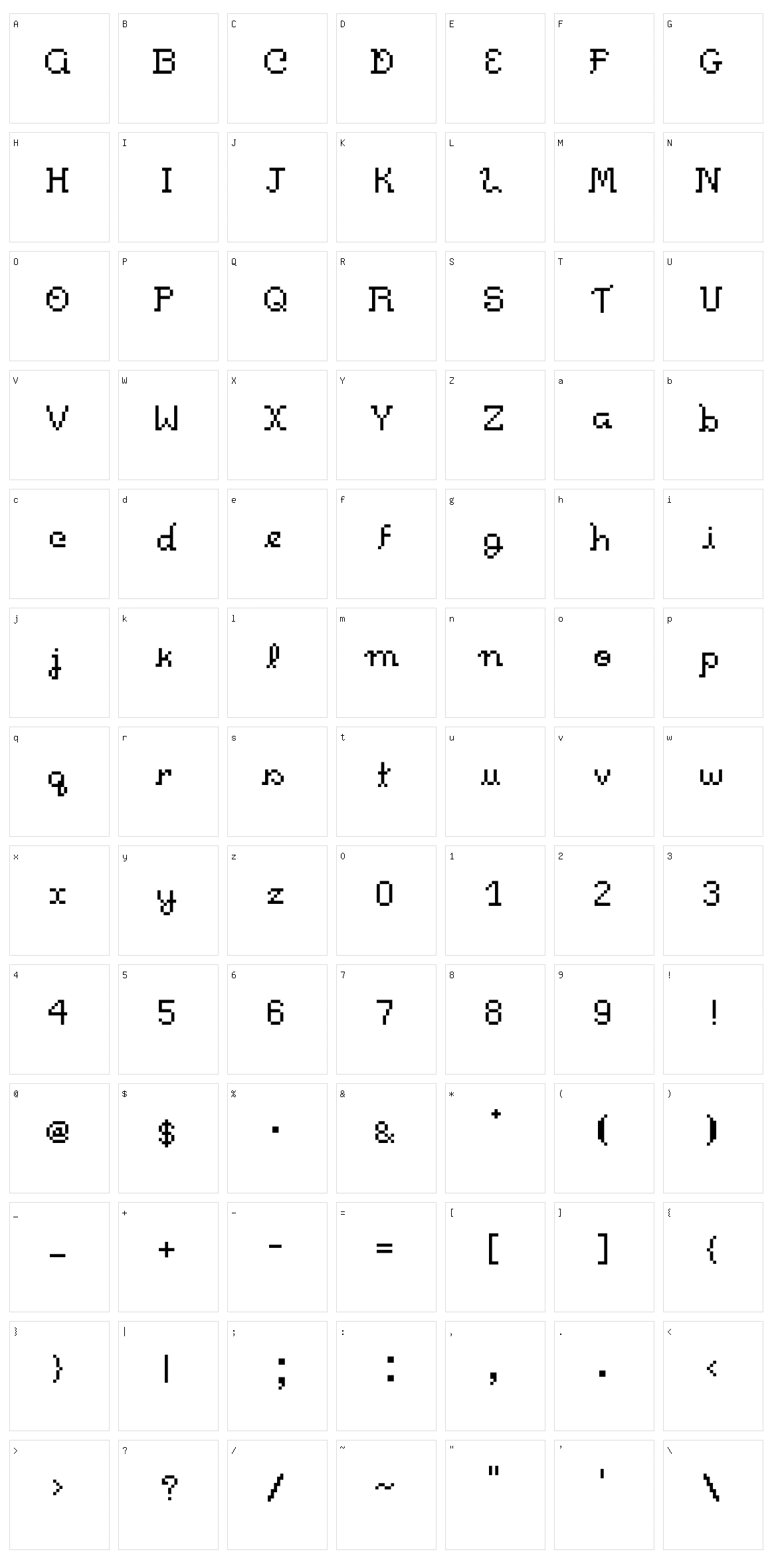 Pixelito CM Character Set