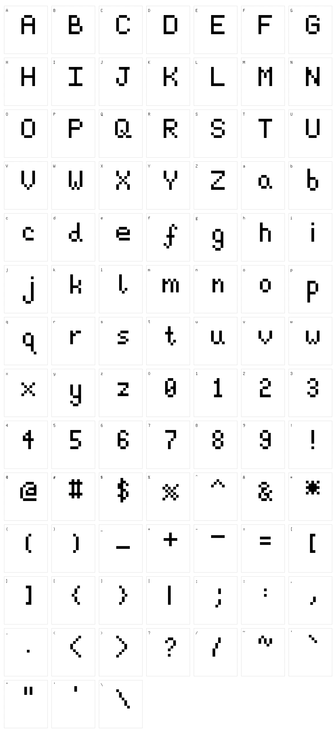 Pixeljosh6 Character Set