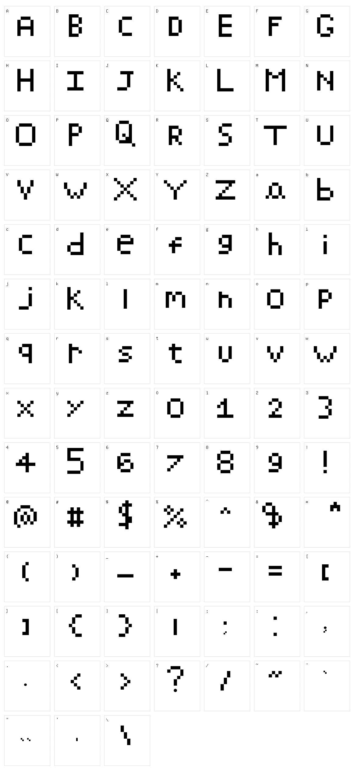 Pixely Character Set