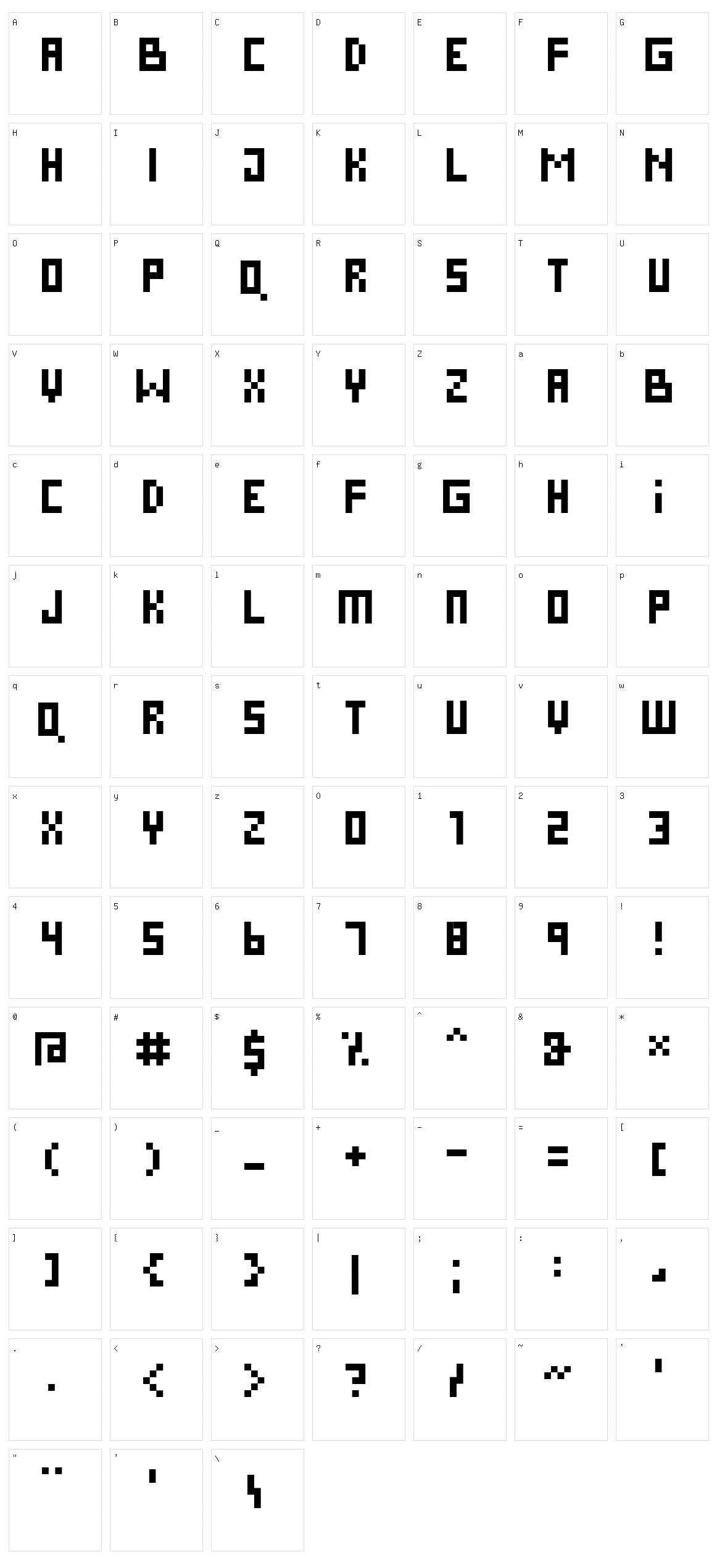 Pixies Character Set