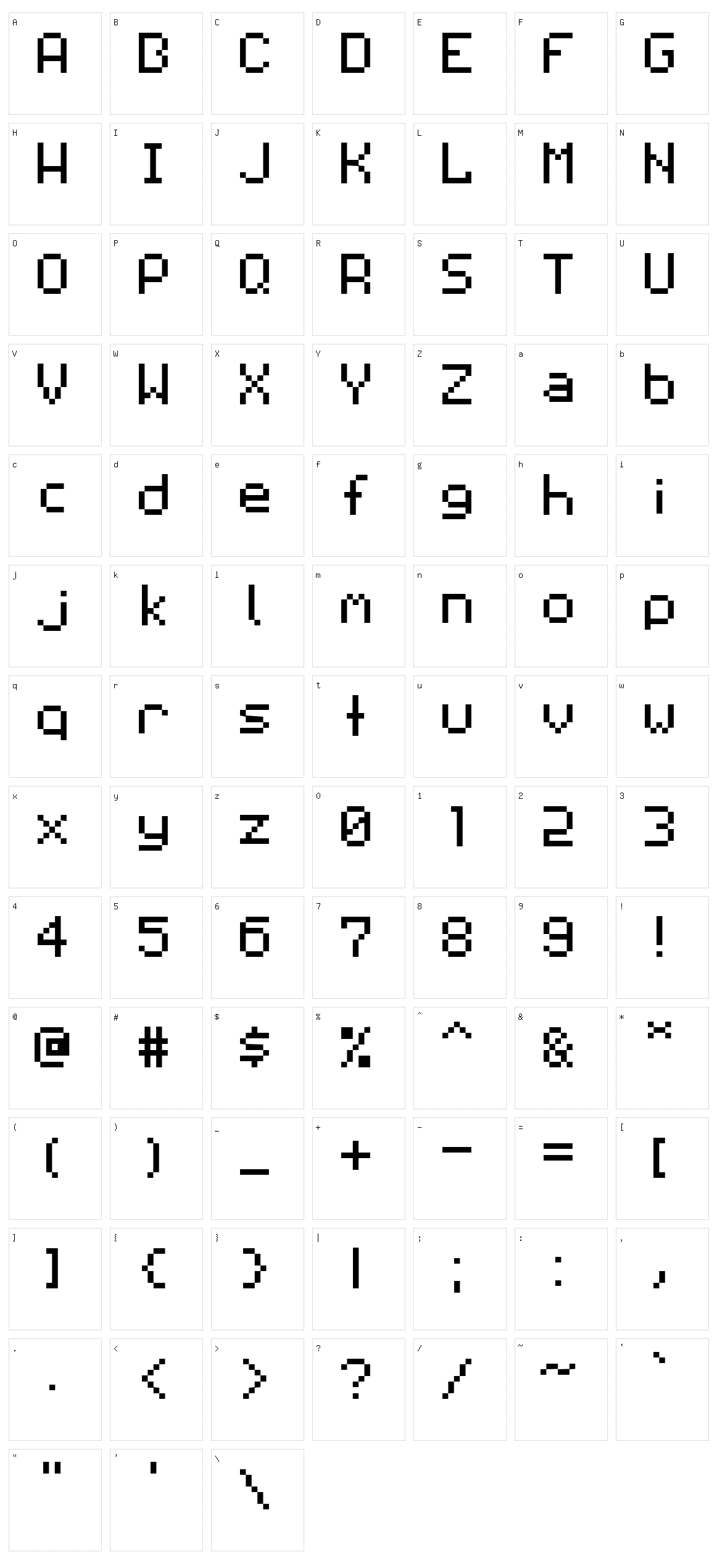 Pixilator Character Set