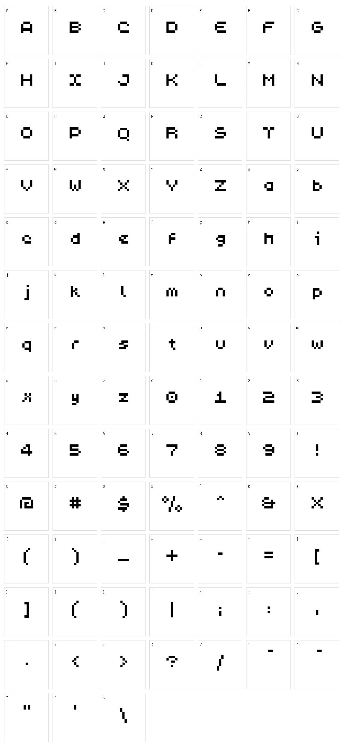 PixL Character Set