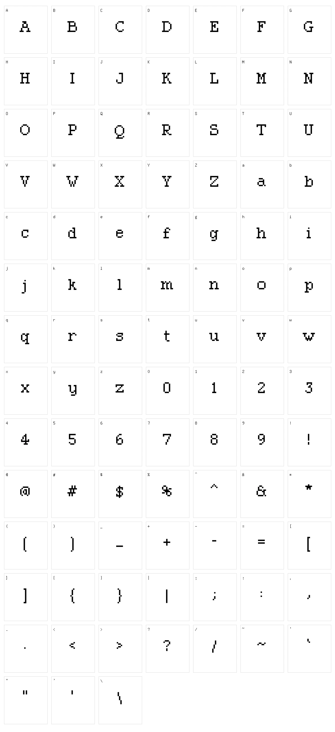 Pixolde Character Set