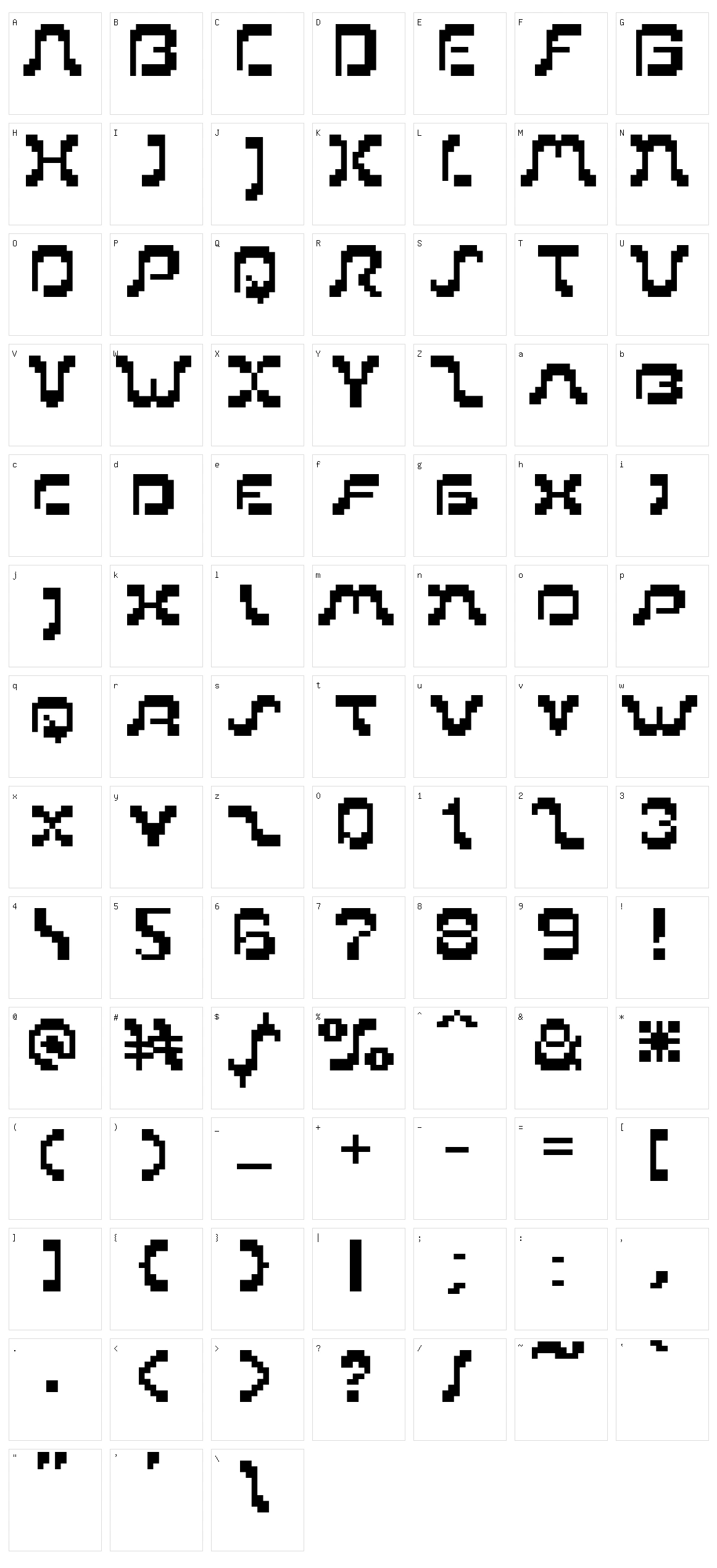 PIXoriental 9 Character Set