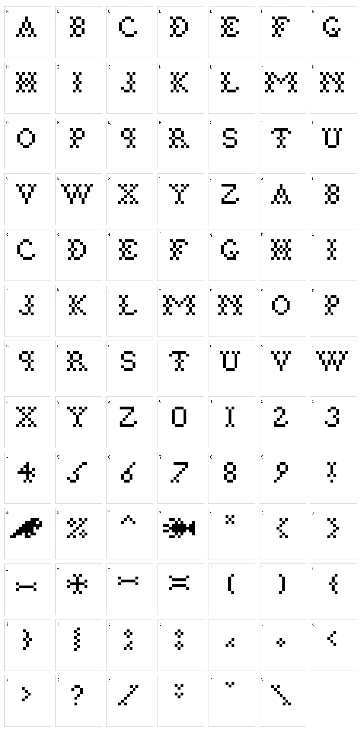 Pixtile Character Set