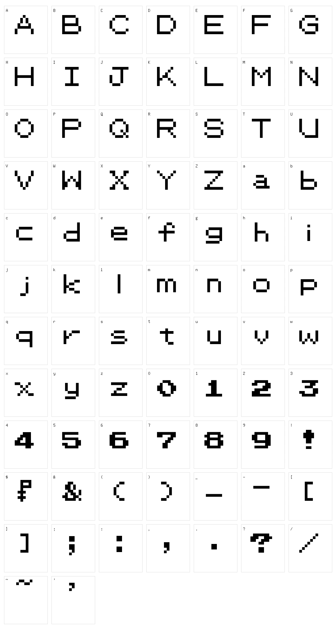 PKMN RBYGSC Character Set
