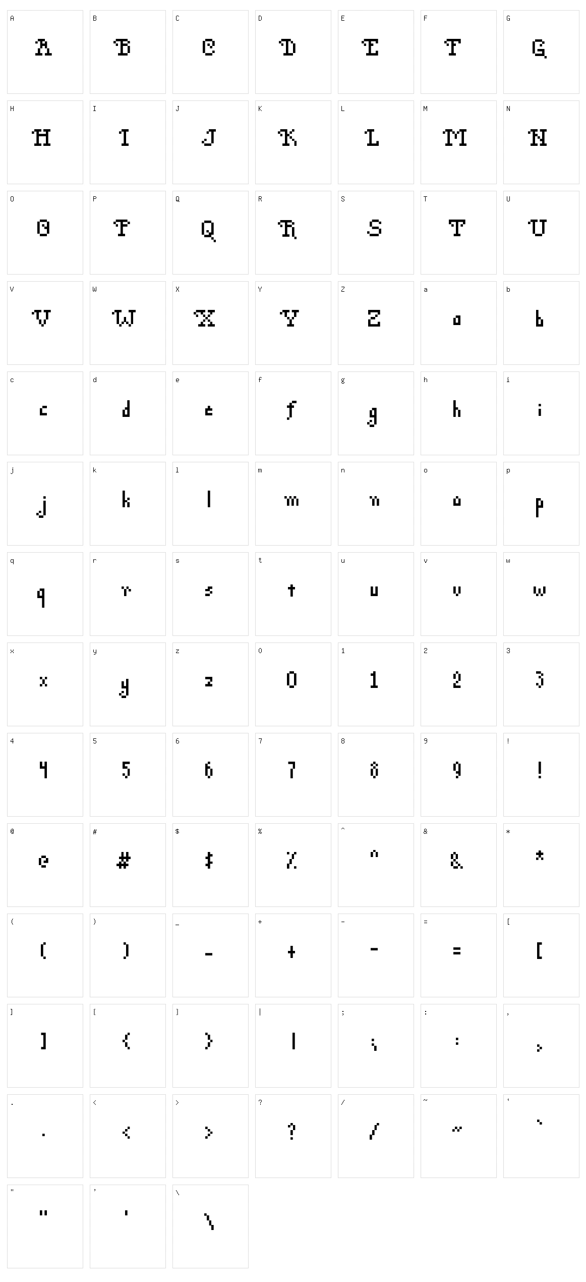 Po$h Pixels Character Set