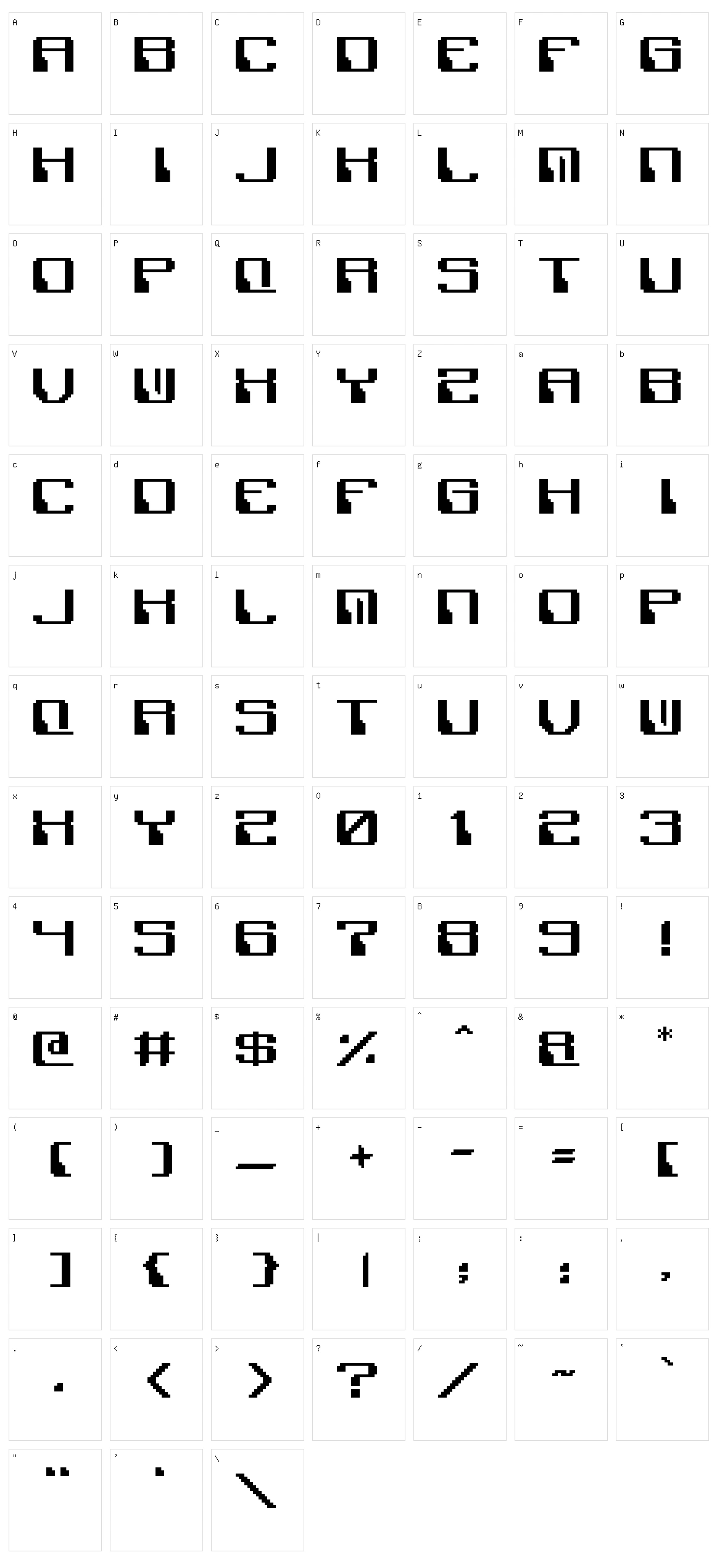 Polix Mono Character Set