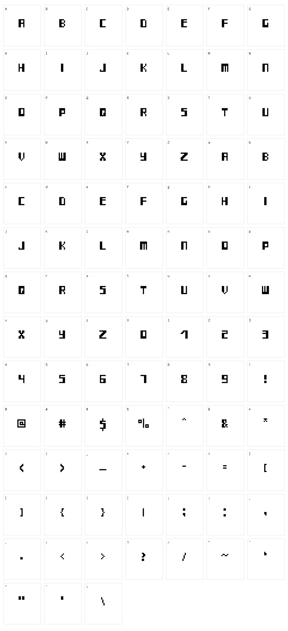 Polybius1981 Character Set