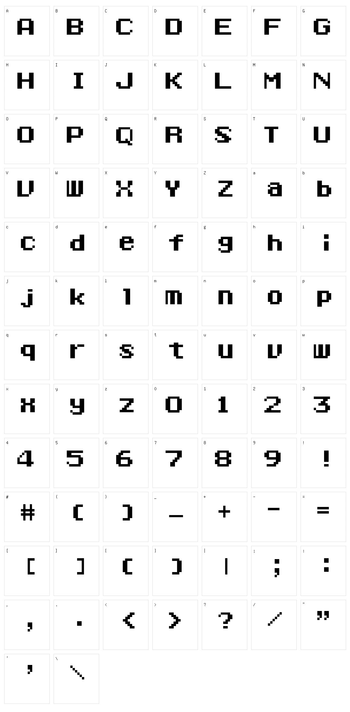 Ponderosa Character Set