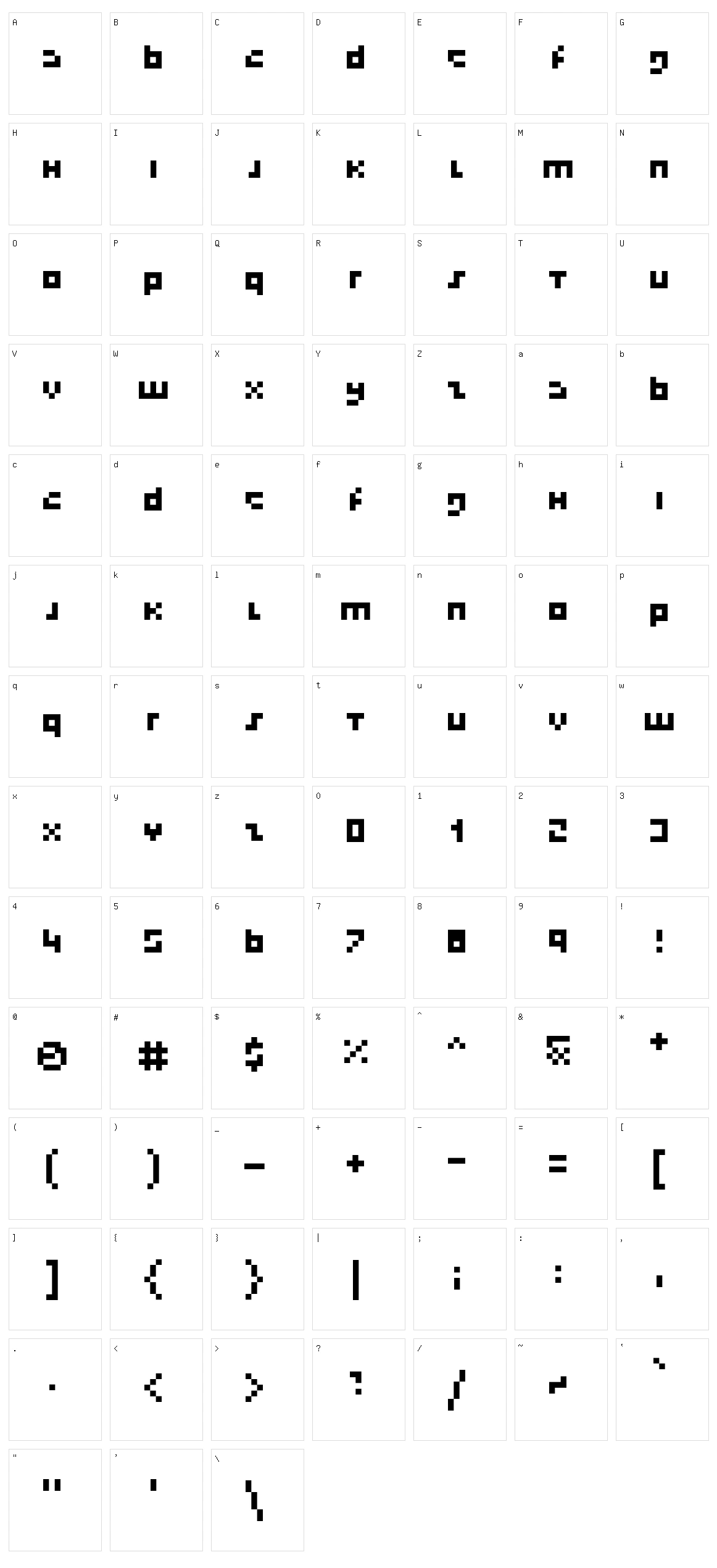 Poppkorn Character Set
